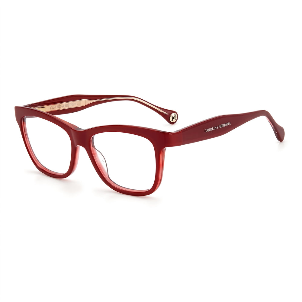 Carolina Herrera CH 0016 Gafas de Mujer de Plástico Borgoña Dorado Rectangular con Bisagra Flexible 52mm