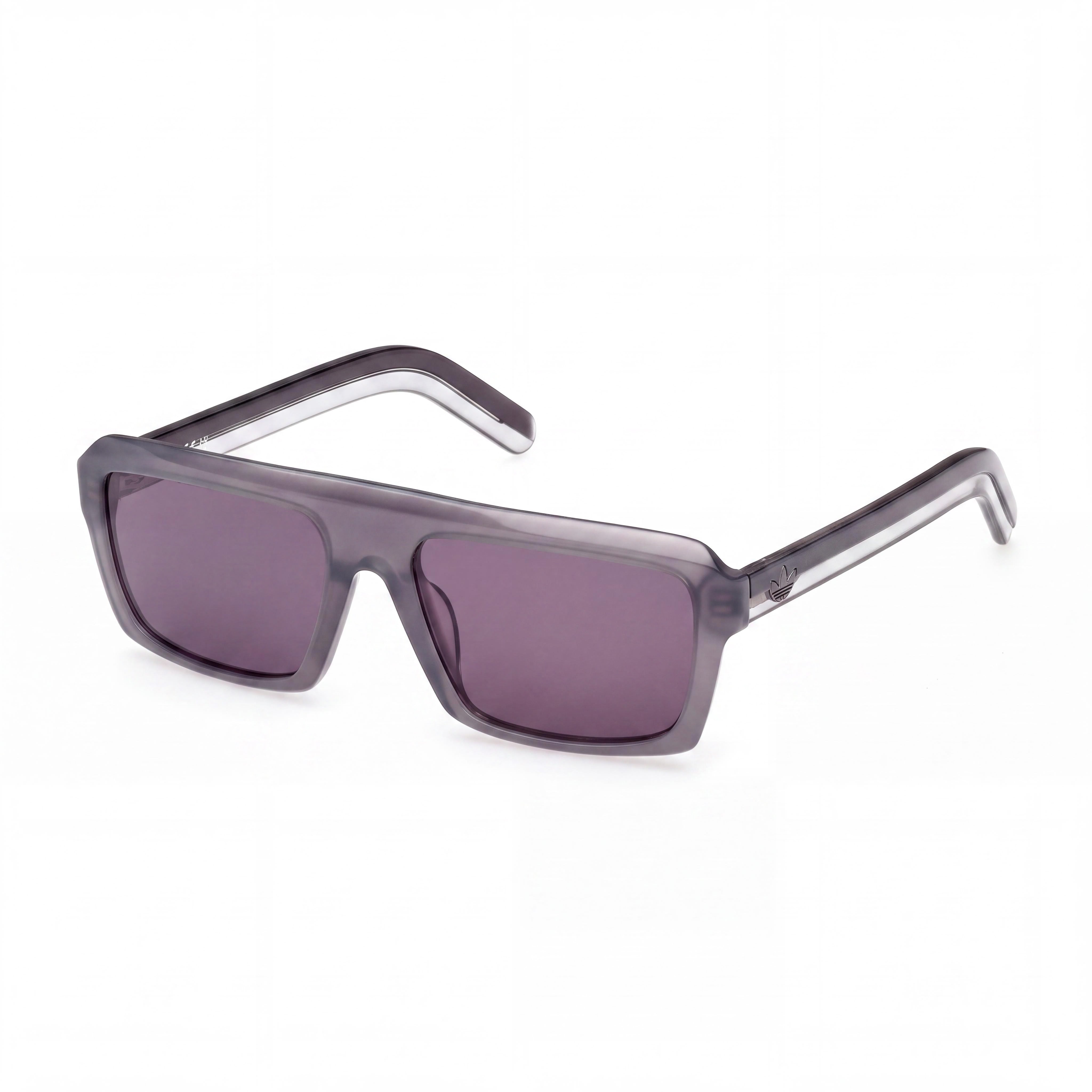 adidas Originals Classic Unisex Shiny Grey Plastic Purple Lens 100% UVA & UVB Protection Non-Polarized 55mm Sunglasses, Photo 1