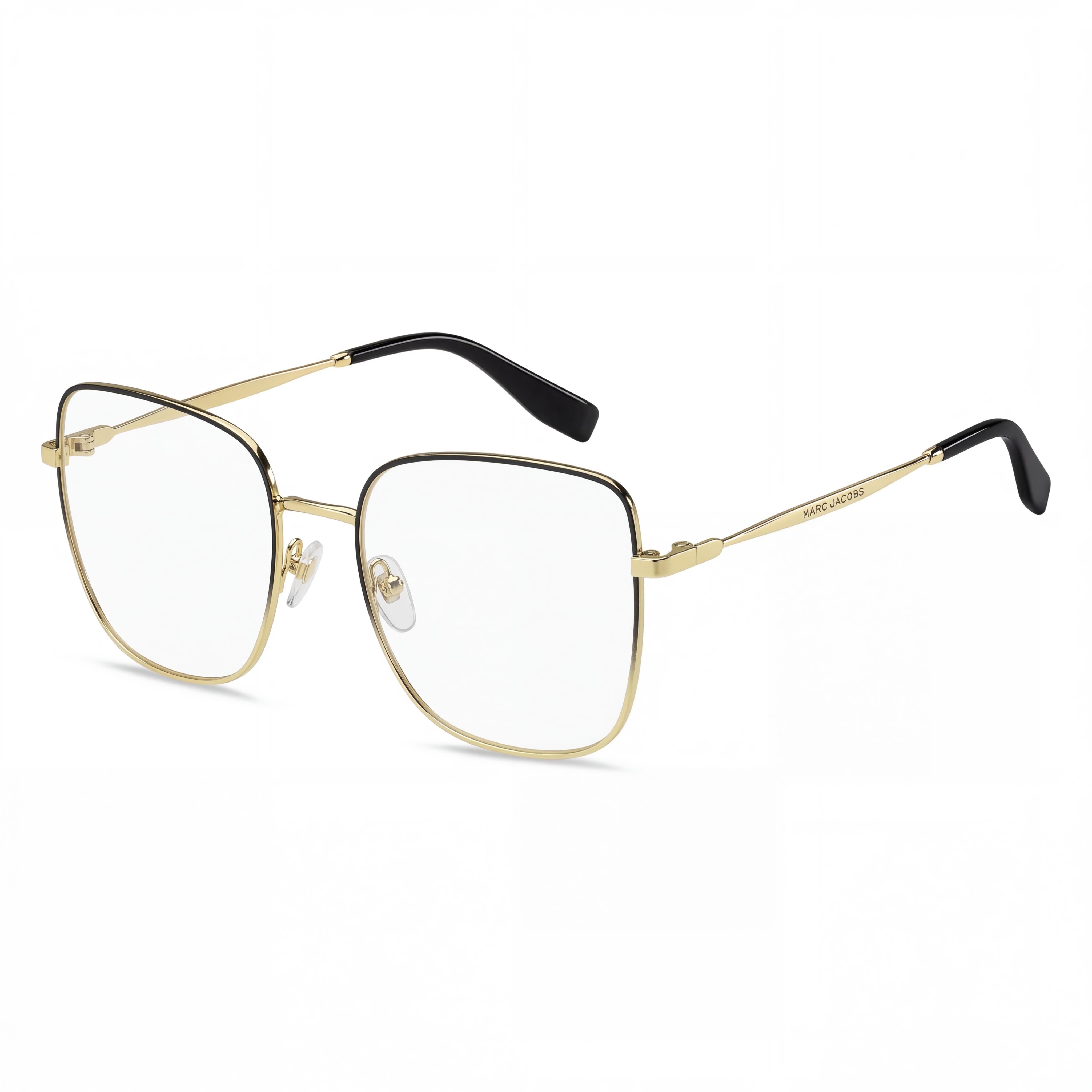 Marc Jacobs Marc 704 Men's Eyeglasses with Stainless Steel Frame in Black Gold, 56mm Lens Width, Photo 1