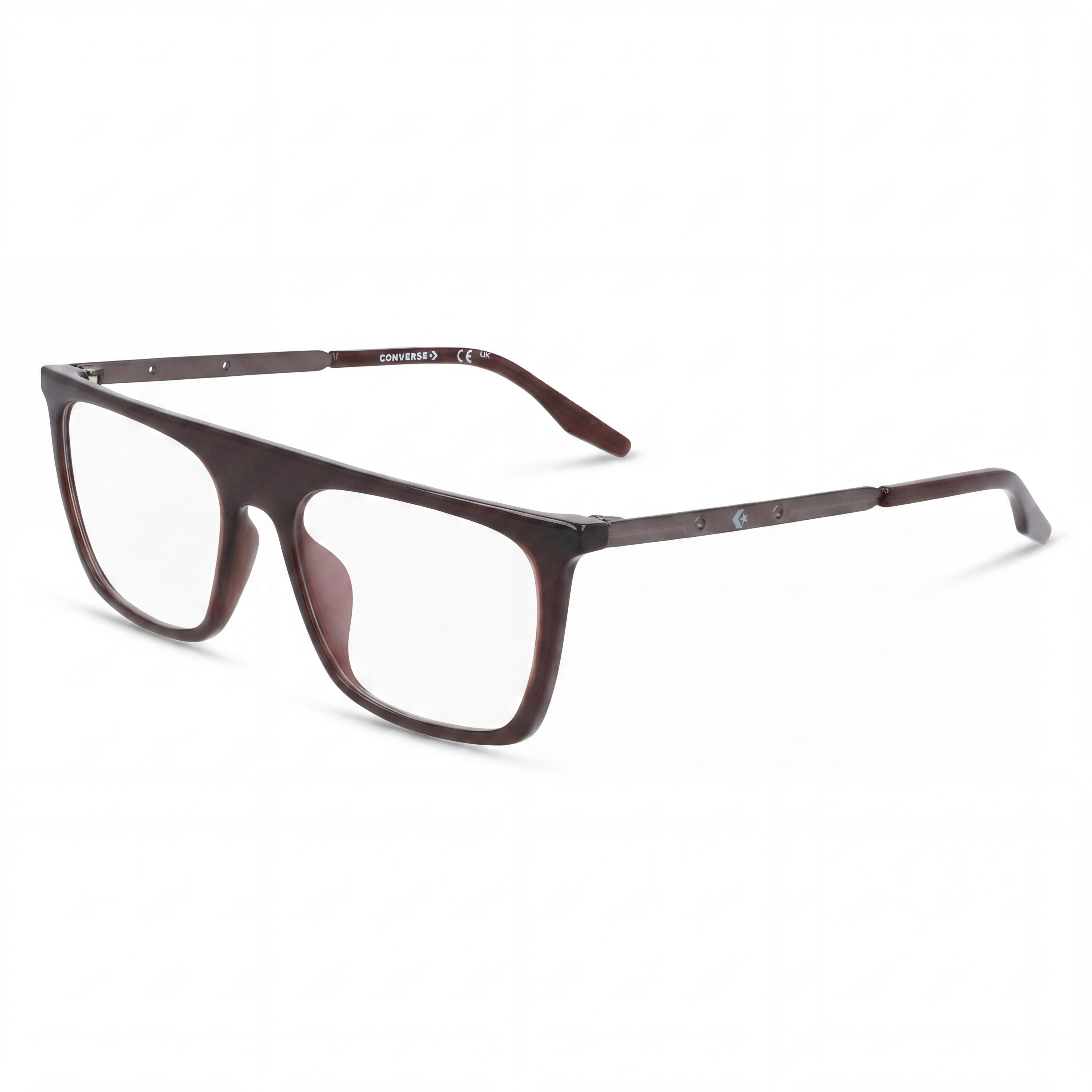 Converse Cv8009 Men's Prescription Ready Eyeglasses, Crystal Bloodstone Frame, Featuring Transparent Demo Lenses, Size 53-17-145, Photo 1
