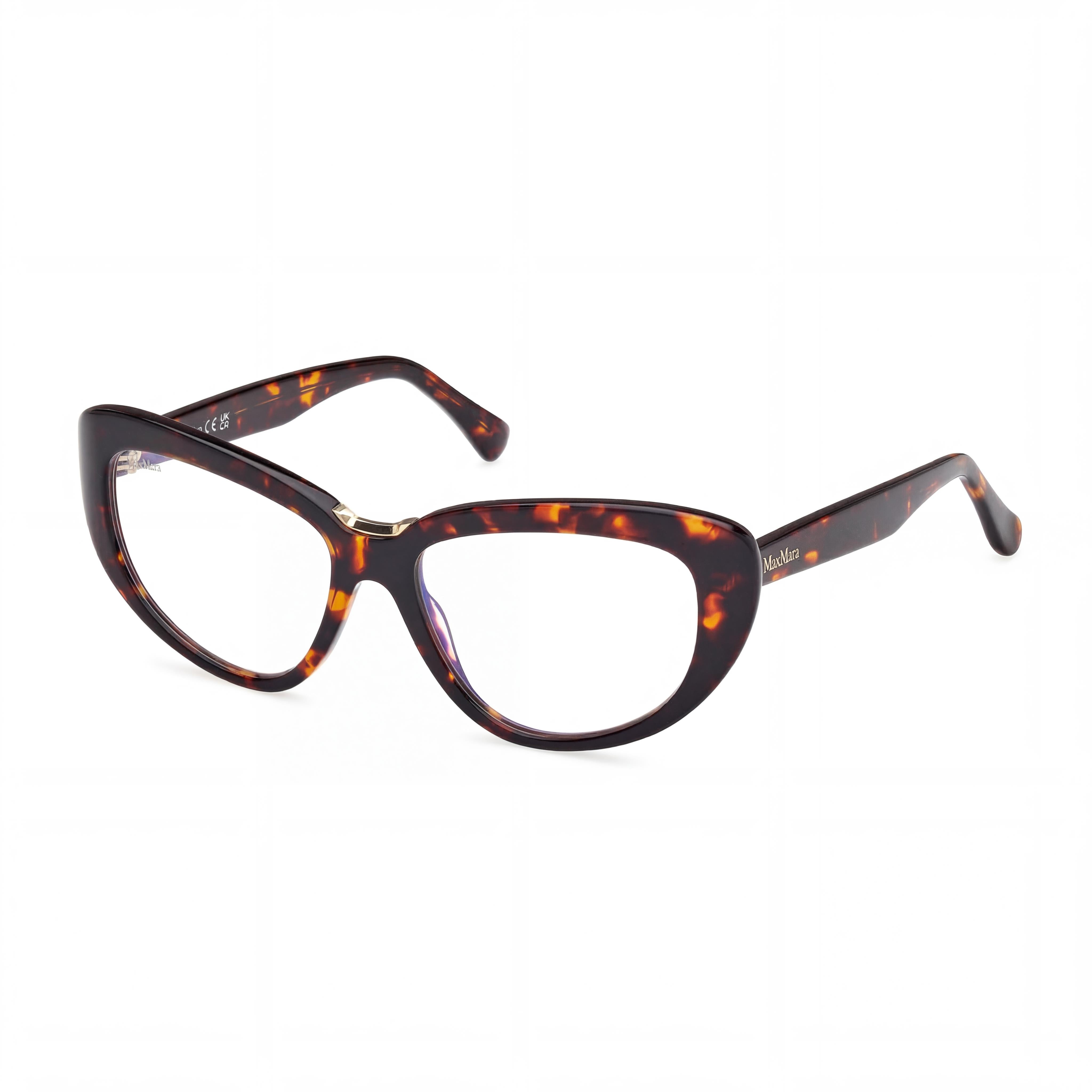 MaxMara MM5109-B Women's Dark Havana Plastic Frame Eyewear with 16mm Bridge and 145mm Temples, Photo 1