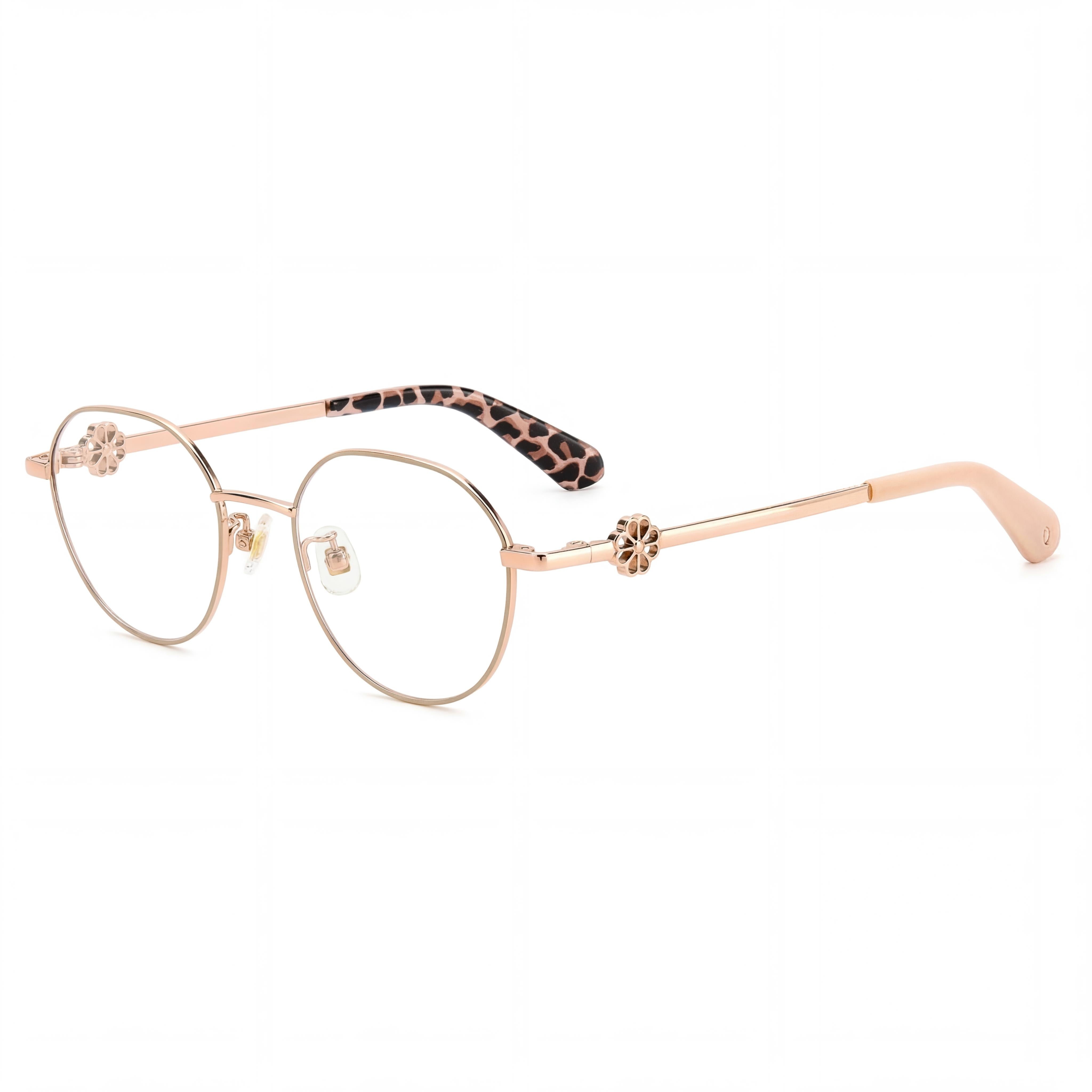 Kate Spade New York Trinity/f Gafas Clásicas de Titanio para Mujer, Oro Rojo, 49mm, Lentes Transparentes de Demostración, Aptas para Receta, Photo 1