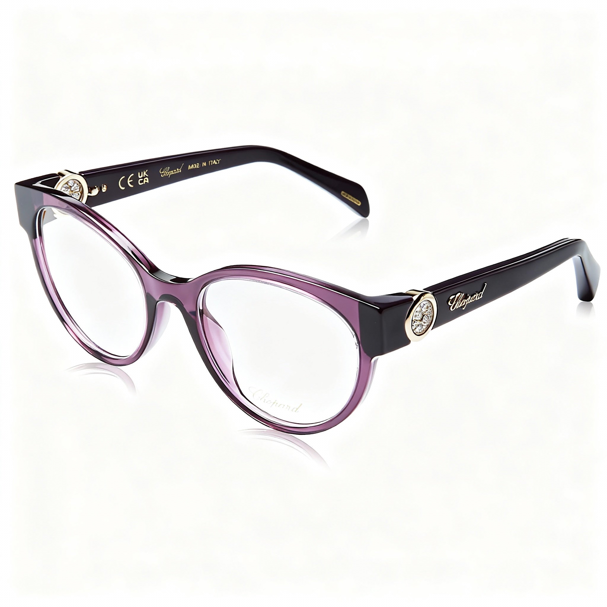 Chopard Modern Women's Transparent Violet Cellulose Acetate Eyeglasses (Lens 53mm, Bridge 19mm, Temple 145mm), Photo 1