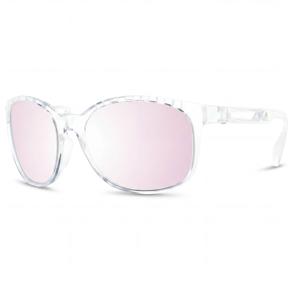 adidas SP0011 Unisex Sunglasses with Crystal Plastic Frame, Brown Mirror Non-Polarized Lenses, UV Protection, 58mm