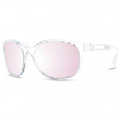 adidas SP0011 Unisex Sunglasses with Crystal Plastic Frame, Brown Mirror Non-Polarized Lenses, UV Protection, 58mm