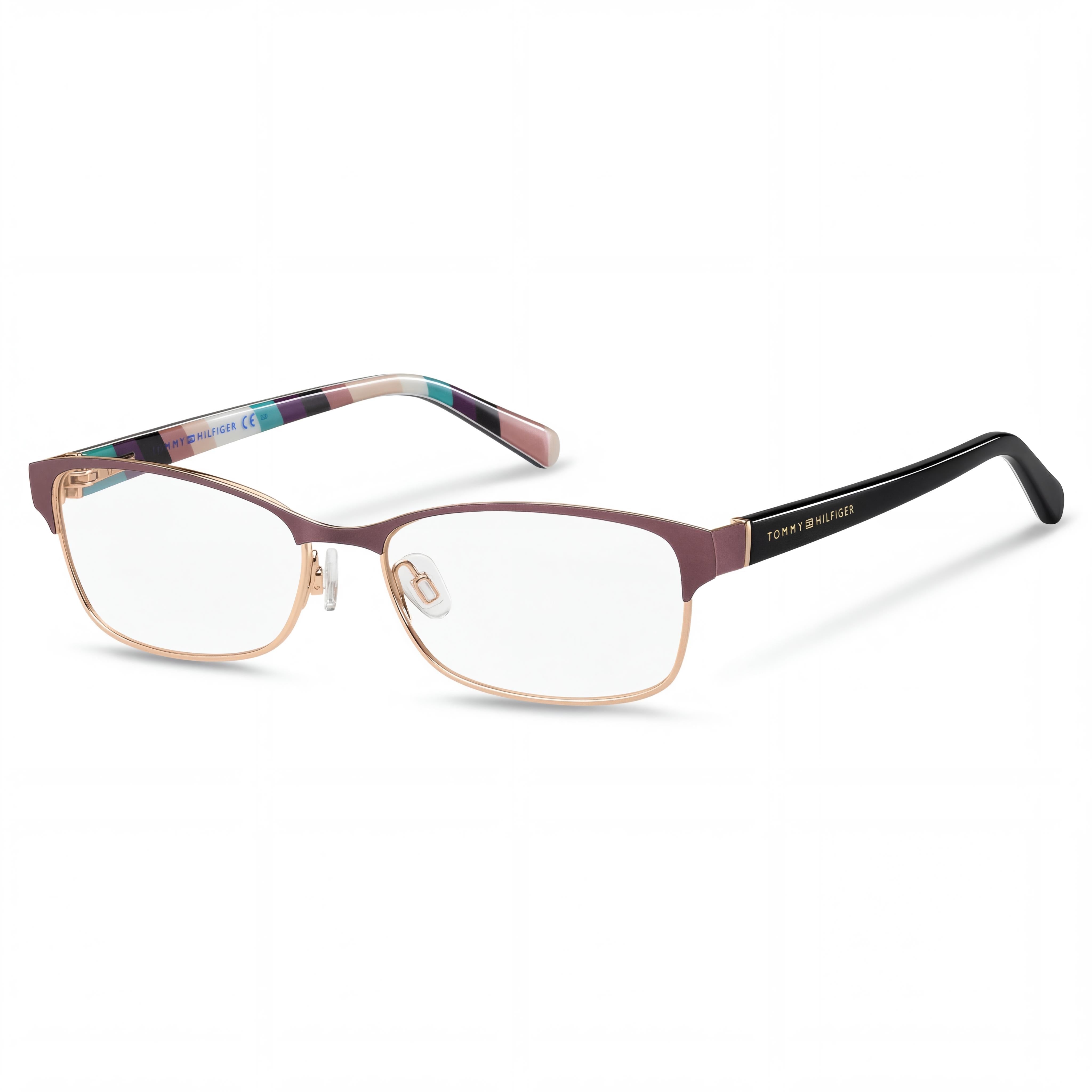 Gafas de mujer Tommy Hilfiger TH 1684 de acetato cobre dorado, montura cuadrada de acero inoxidable, sin 52 mm, Photo 1