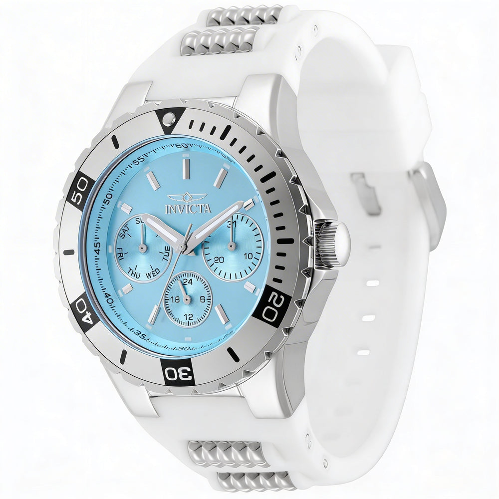 Reloj Invicta Aviator 49891 unisex de acero inoxidable con esfera azul y silicona, cronógrafo de 38 mm