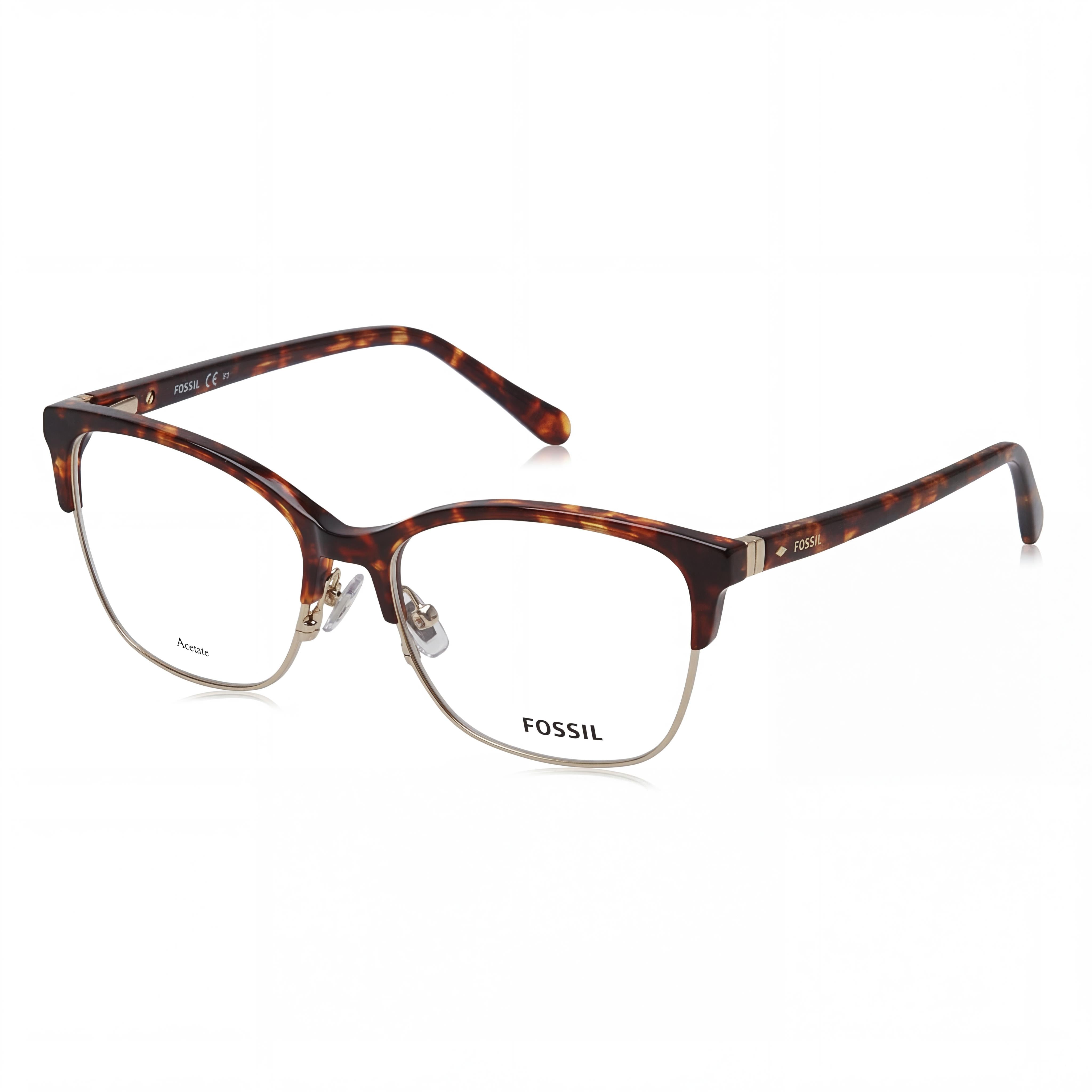 Fossil Fos 7107 Women's Havana Stainless Steel Eyeglasses Frames 53mm, Photo 1