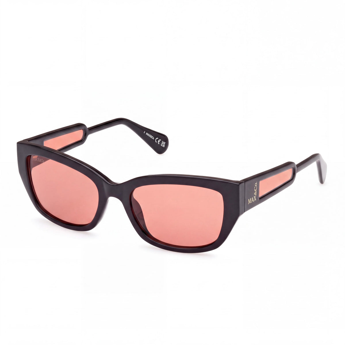 Max & Co. MO0086 Women's Sunglasses, Glossy Dark Green Injected Frame, Brown Lens, UV Protected 54mm, Photo 1
