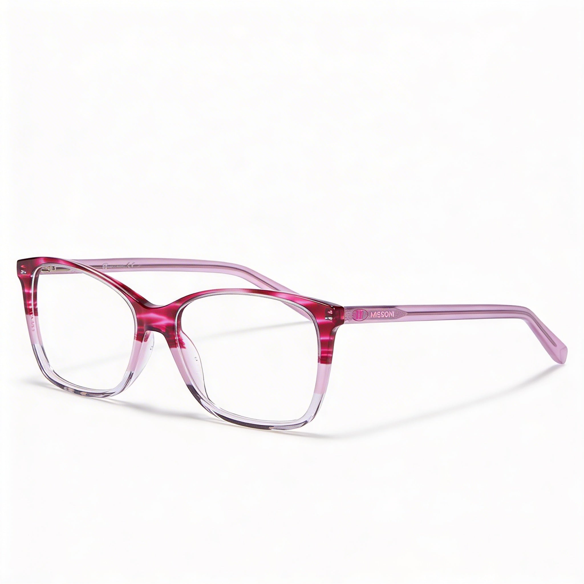 Monturas ópticas cuadradas Missoni MMI 0010 para mujer, montura completa, acetato tritono en color cuerno rosa, talla 54-16-140, Photo 1