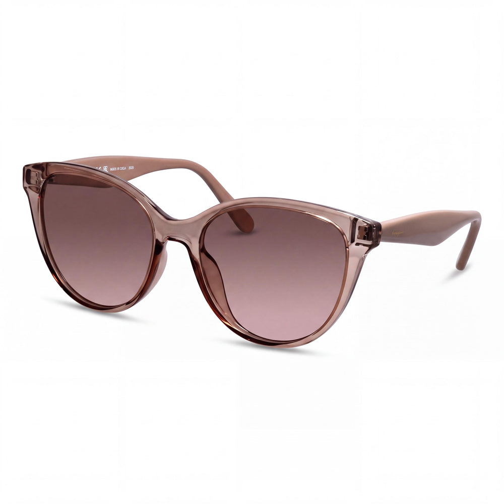 Salvatore Ferragamo SF1073S Women's Beige Plastic Cat Eye Frame Sunglasses with Beige UV Protected Lenses 54mm