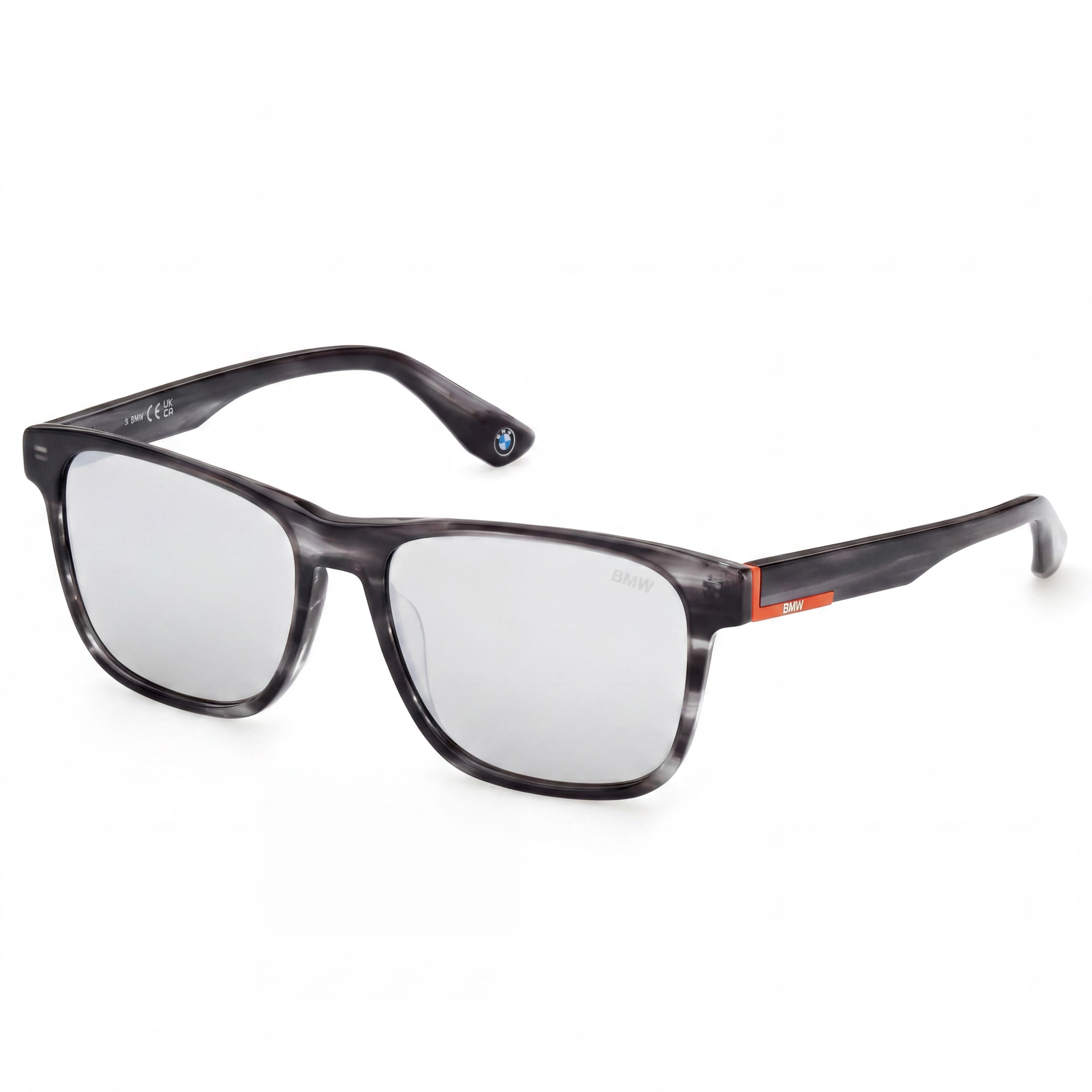BMW Bw0032 Unisex Grey Striped Plastic Frame Smoke Non-Polarized UV Protection Sunglasses 55mm, Photo 1