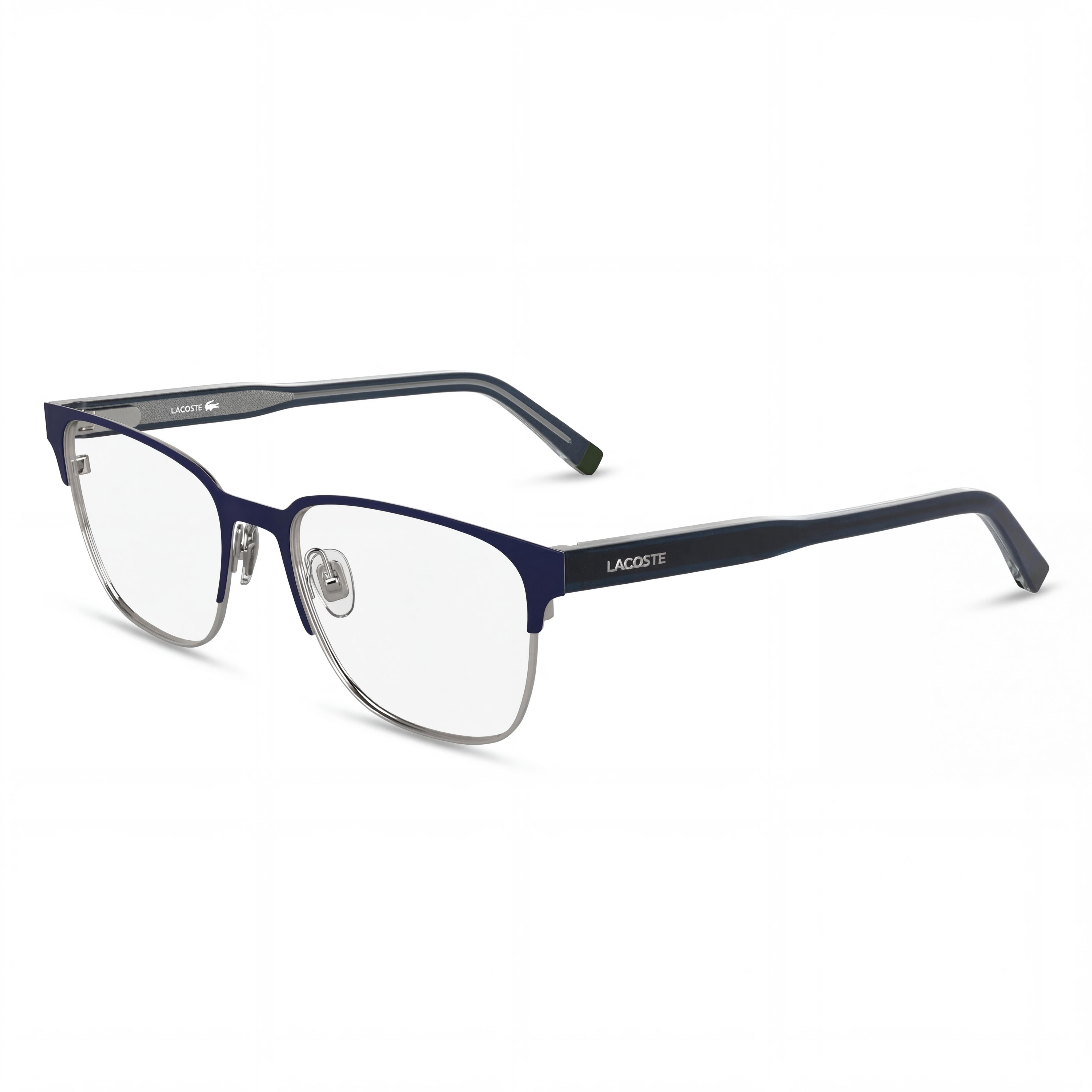 Lacoste Casual Men's Optical Eyeglasses with Matte Blue Frame and Transparent Plastic Lenses, Size 53-18-145, Photo 1