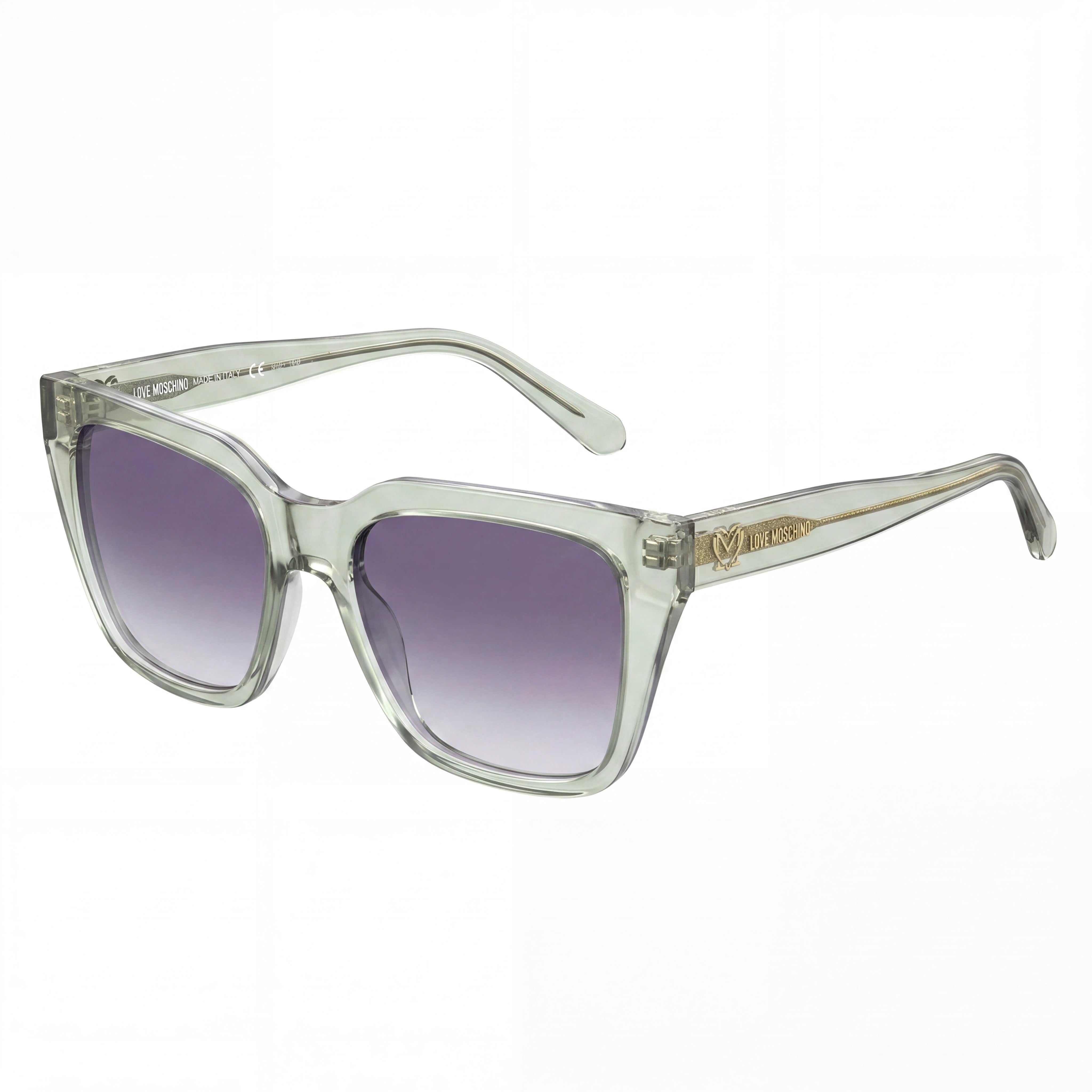 Love Moschino Classic Women's UV Protected Sunglasses with Beige Violet Frame & Grey Fuchsia Lenses 52mm, Photo 1