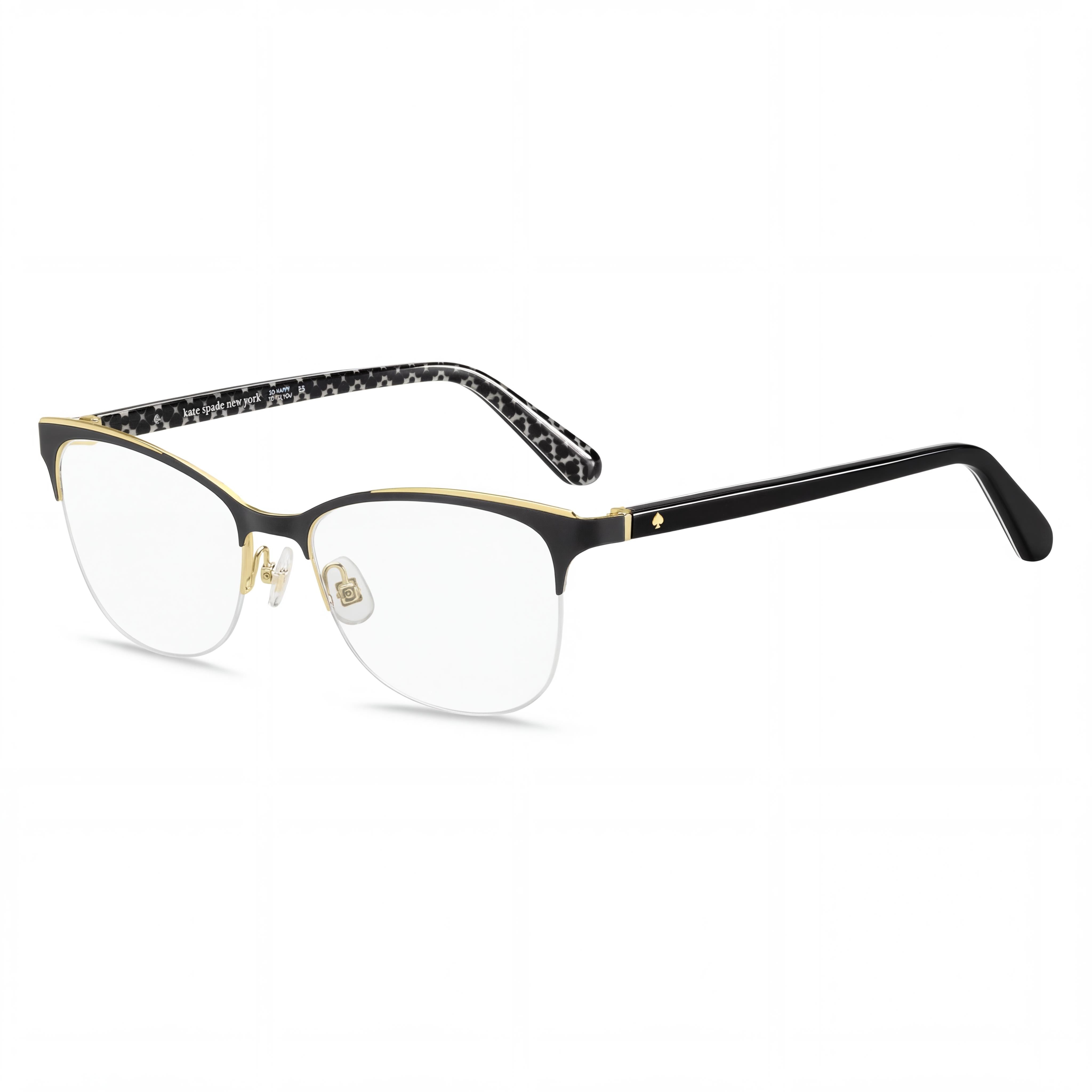 kate spade new york Brieana para hombre Gafas de montura de metal negro con lentes transparentes 52 mm, Photo 1