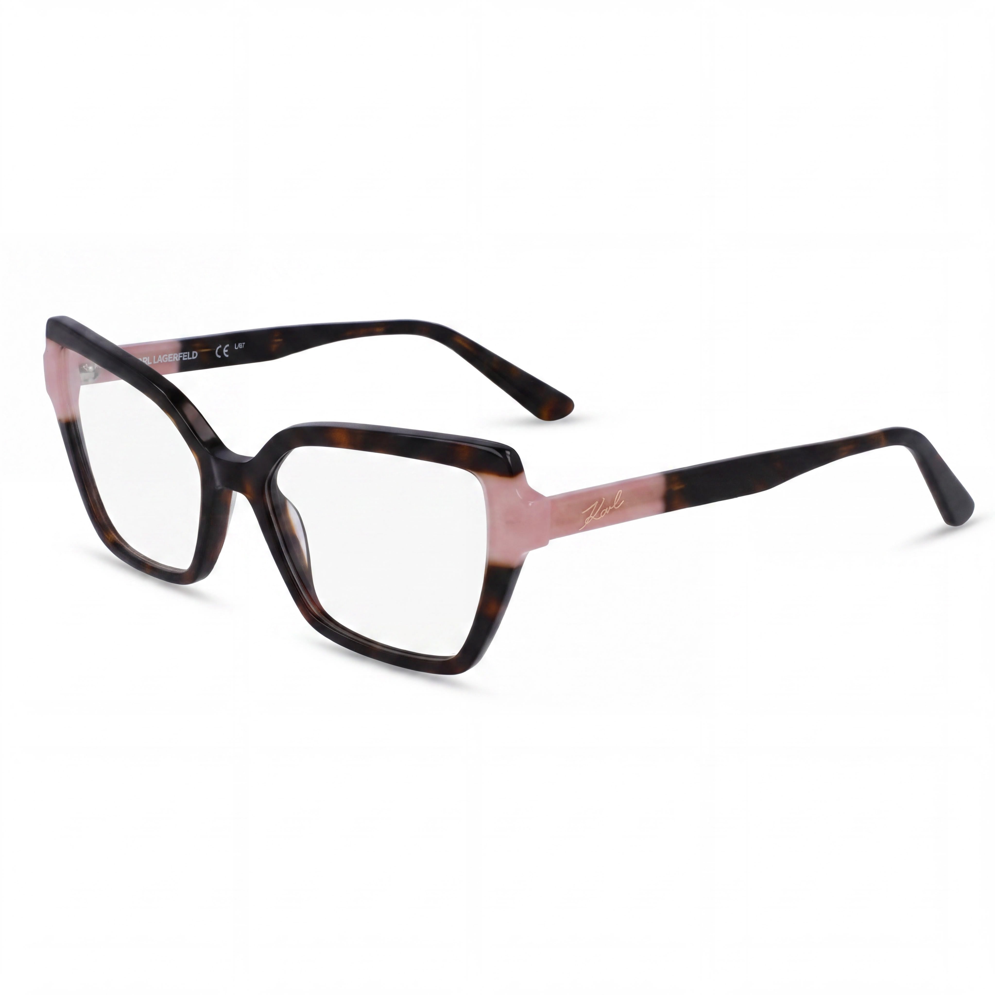 KARL LAGERFELD KL6131 Gafas de sol modernas de acetato para mujer en carey oscuro rosa 53 mm, Photo 1