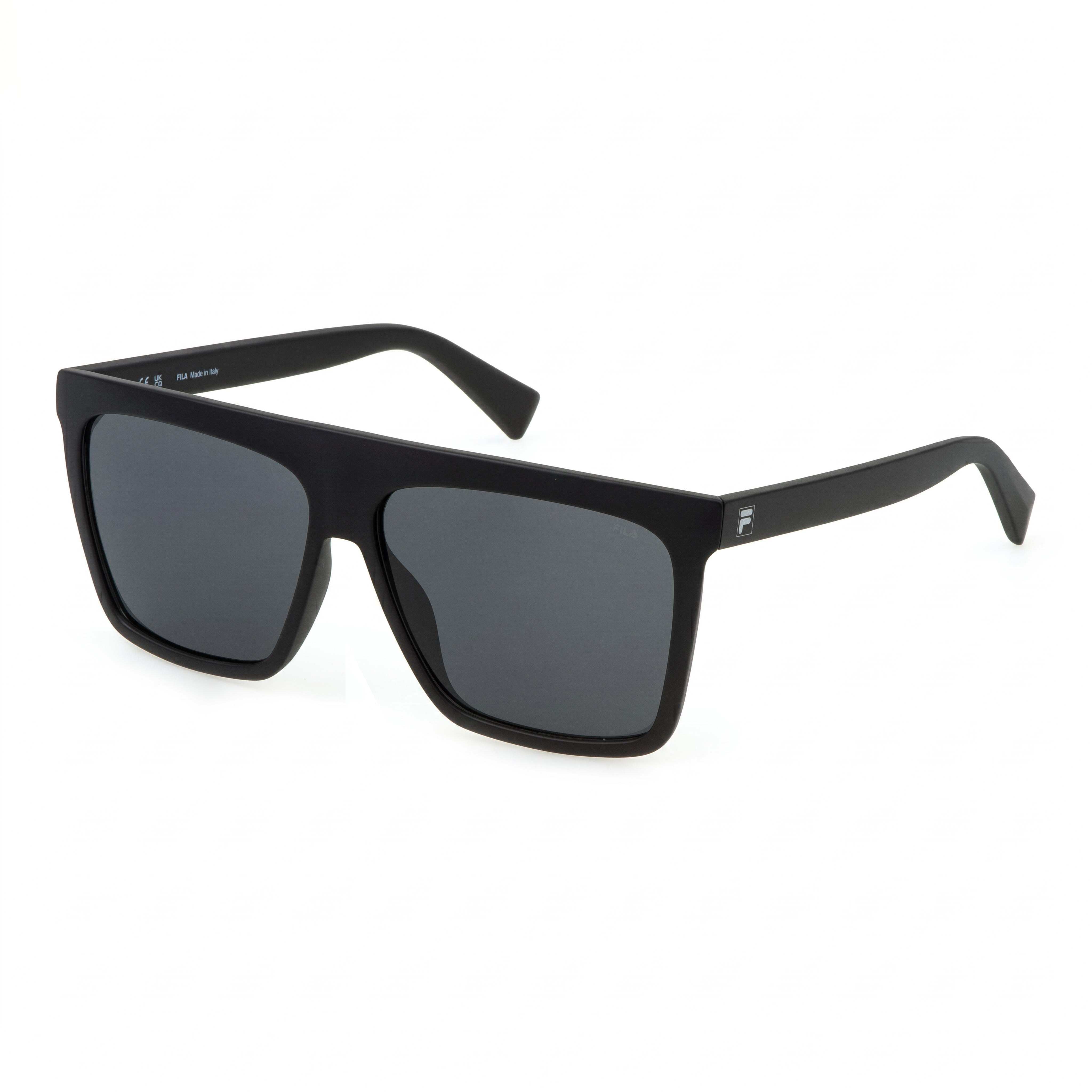 Fila Men's Casual Sunglasses - Injected Matte Black Frame, Smoke Polycarbonate Non-Polarized Lenses, 60mm, Photo 1