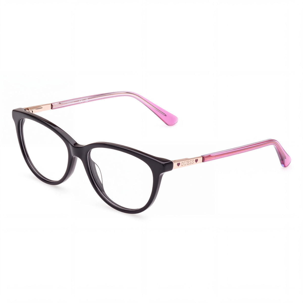 GUESS 9233 Women's Black Plastic Modern Eyeglasses Transparent Non-Polarized Lenses 47-13-135, Photo 1