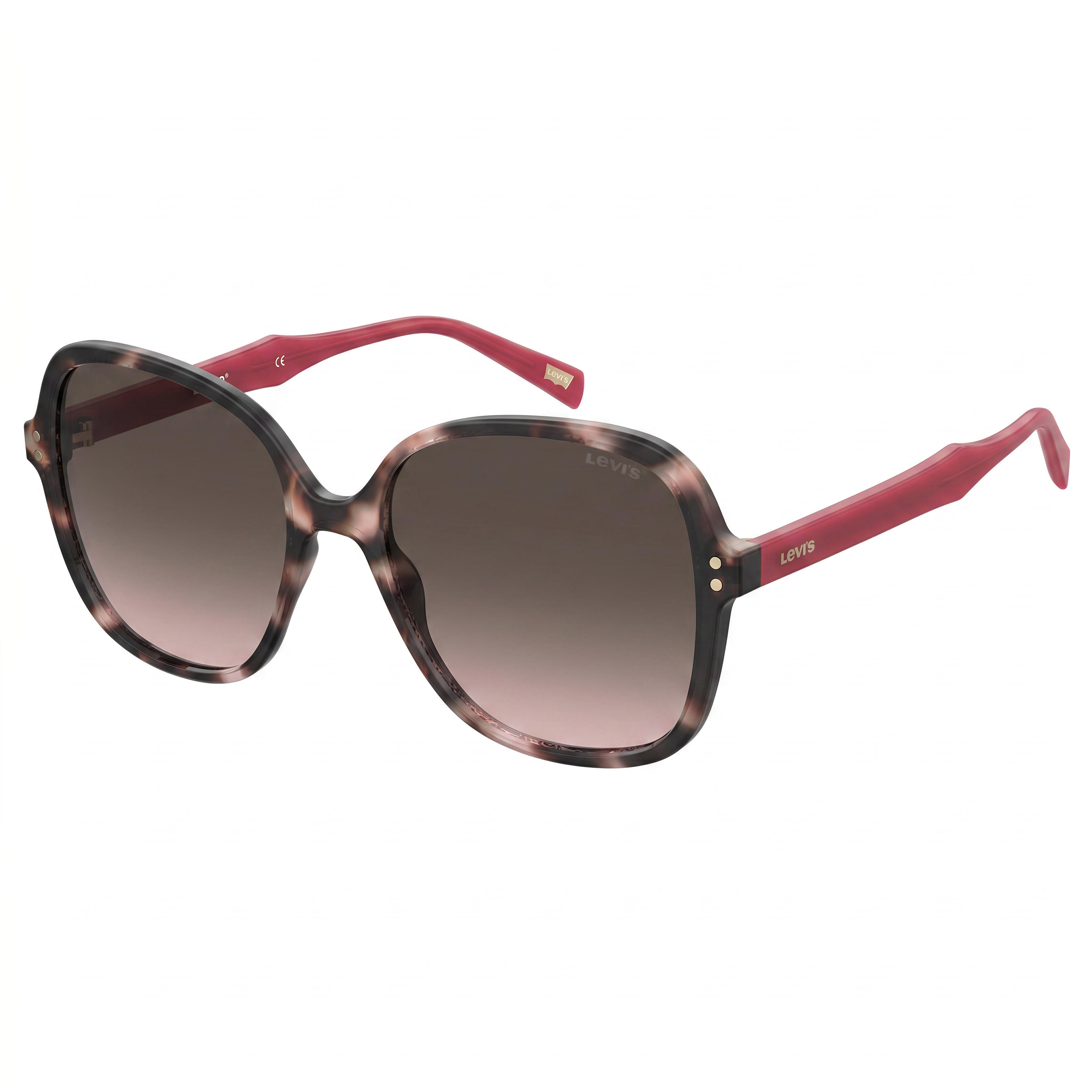 Levi's Lv 5015/S Women's Pink Havana Brown Gradient Plastic Frame Acetate Lenses Non-Polarized UV Protection 57mm, Photo 1