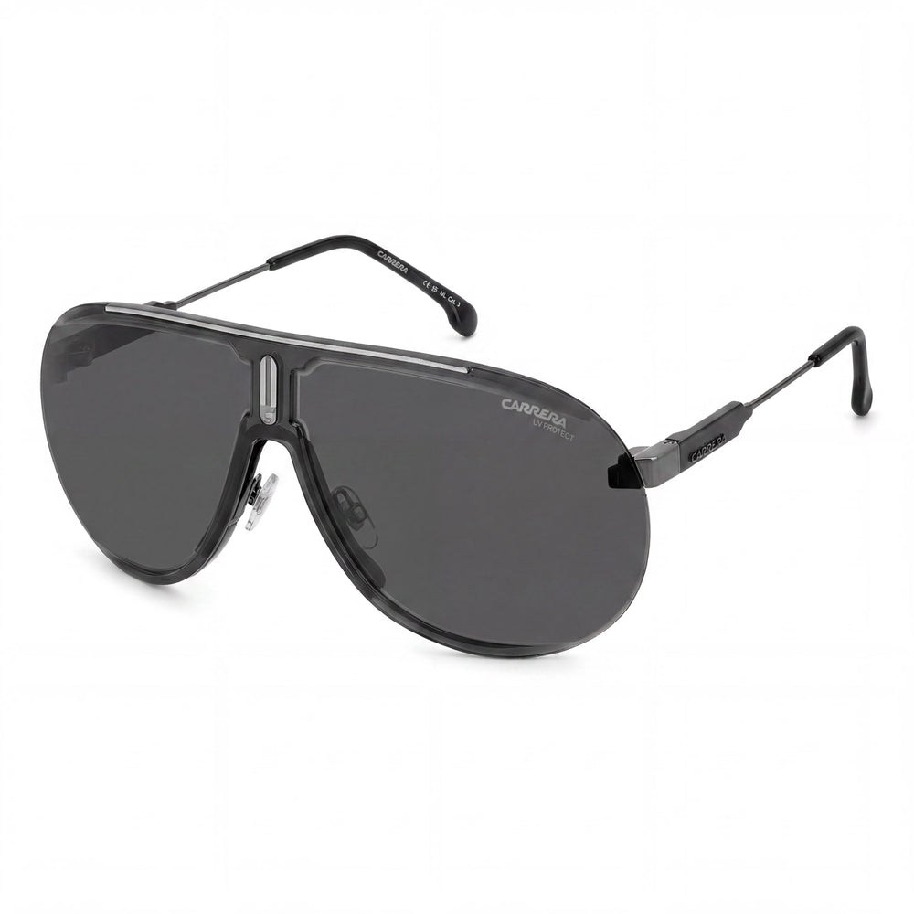 Carrera Superchampion - Montura de policarbonato unisex en negro rutenio oscuro con lentes grises (99 mm)