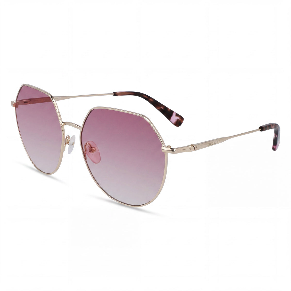 Longchamp Casual Unisex Gold Rose Titanium Frame UV Protection Sunglasses 60mm, Photo 1