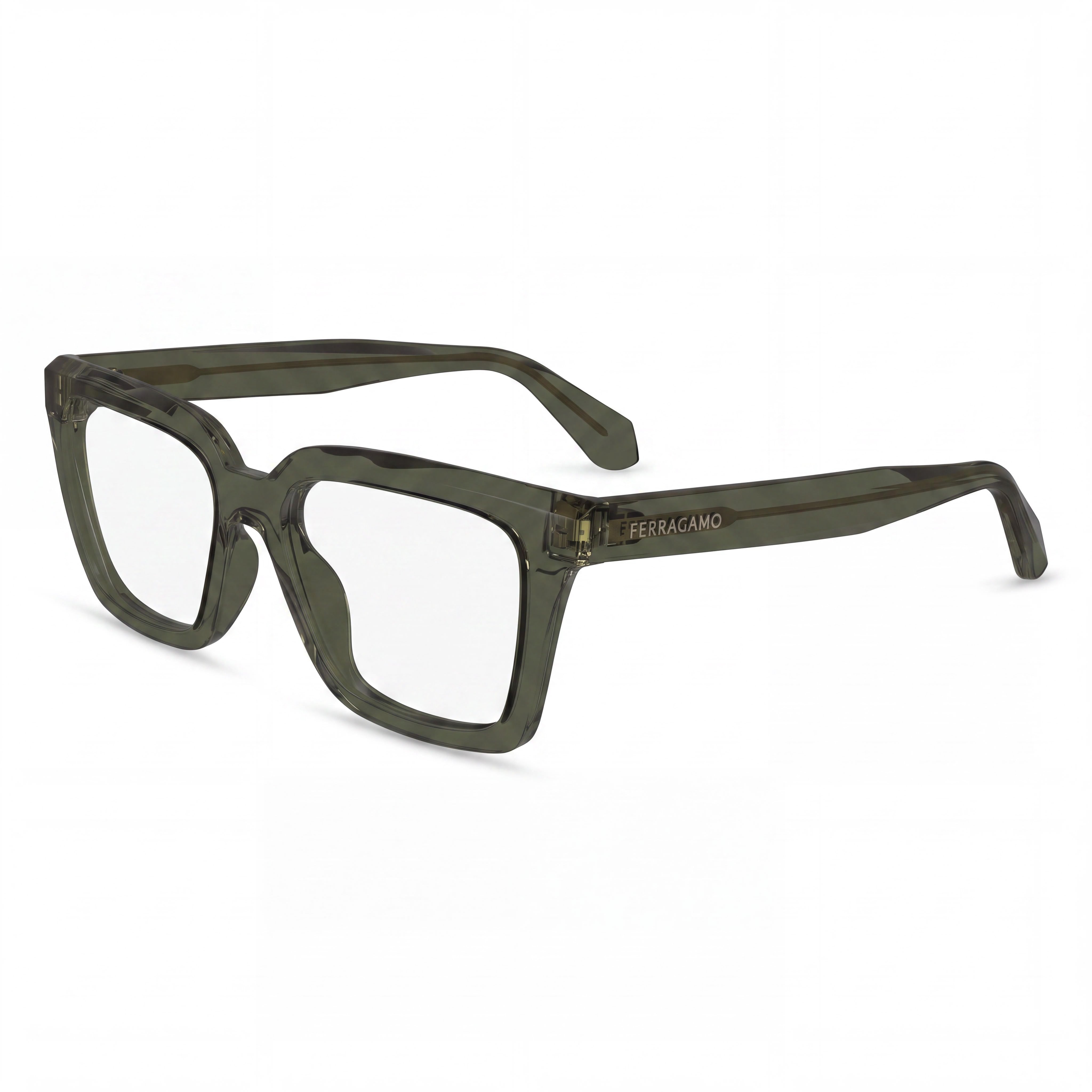 Gafas Salvatore Ferragamo Sf2985 de Acetato Transparente Caqui para Hombre 52mm, Photo 1