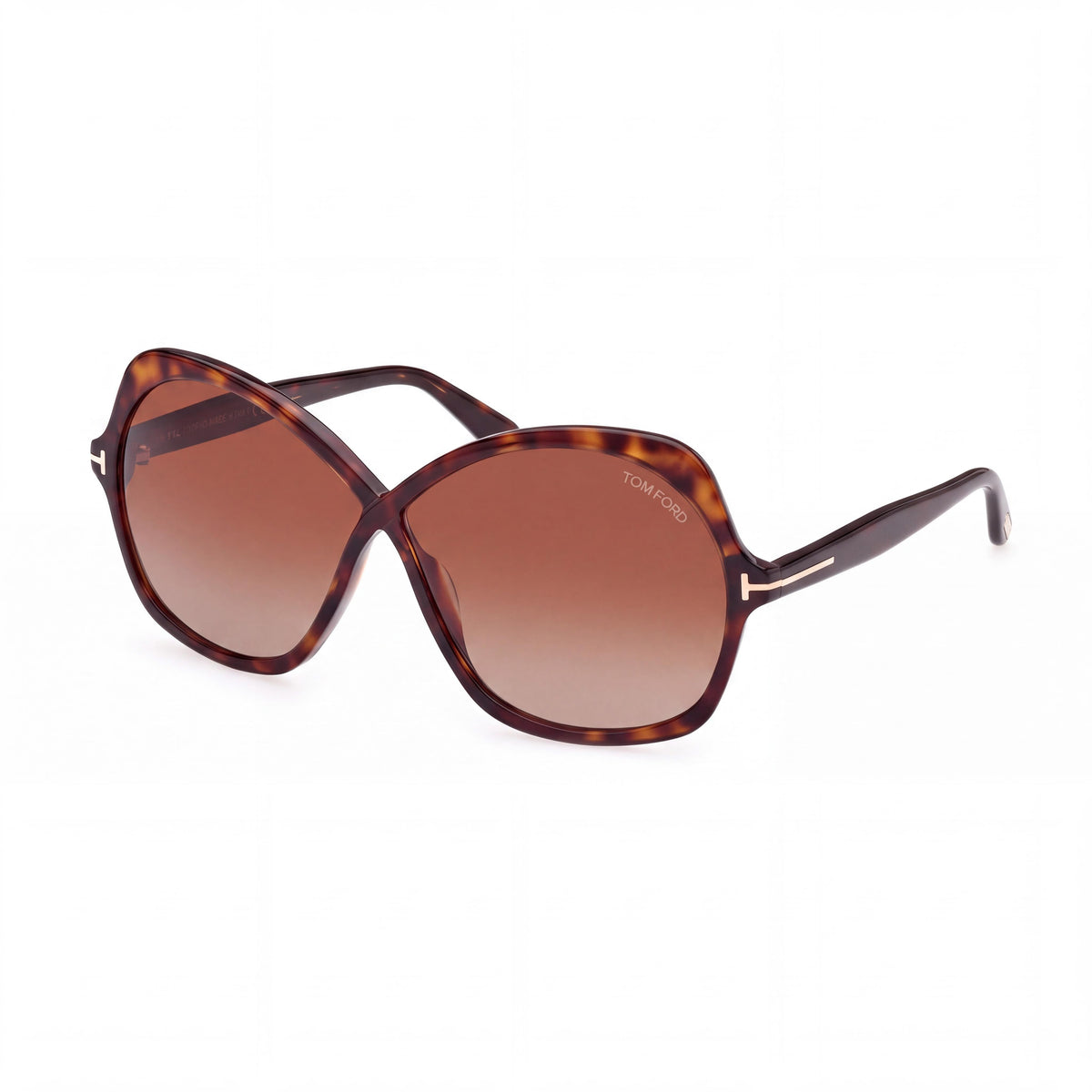 Tom Ford FT1013 ROSEMIN Women's Dark Havana Plastic Non-Polarized UV Protected Butterfly Sunglasses 64mm, Photo 1