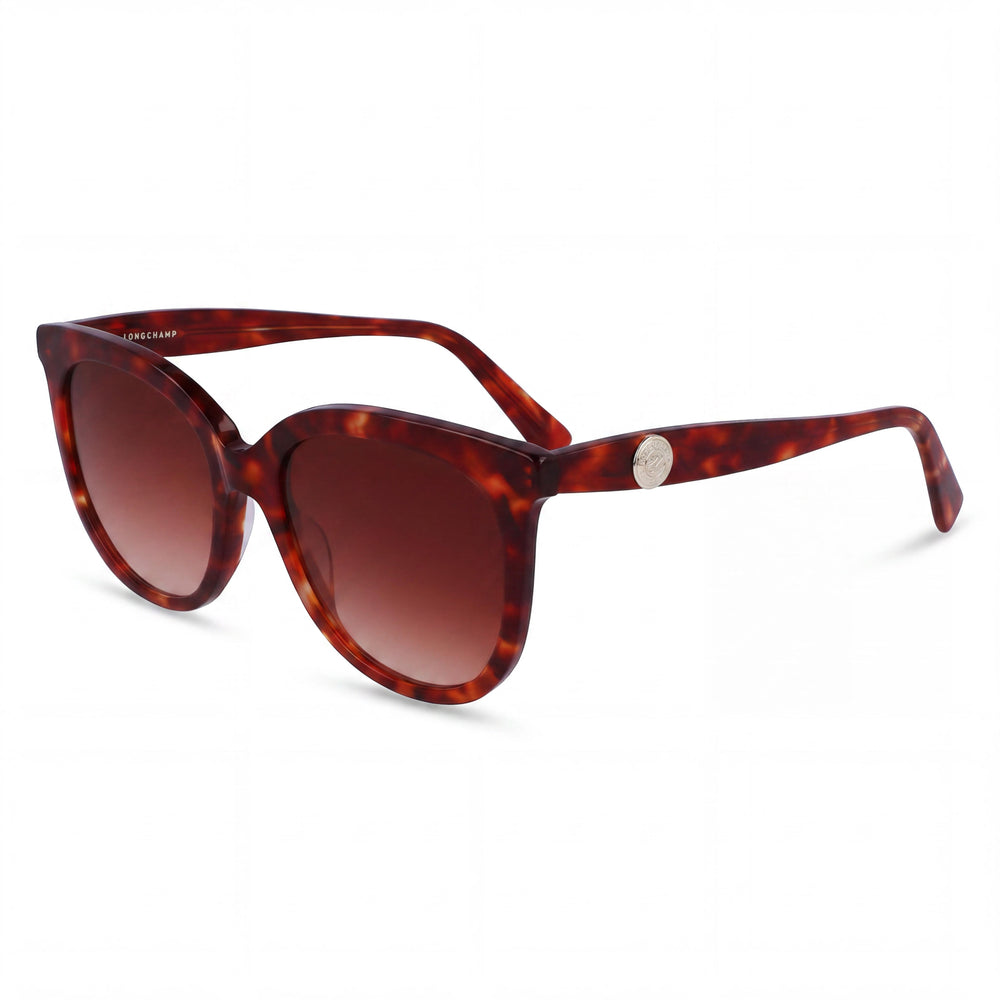 Longchamp Modern Women's Red Havana Alloy Steel UV Protected Sunglasses with 54mm Lens Width