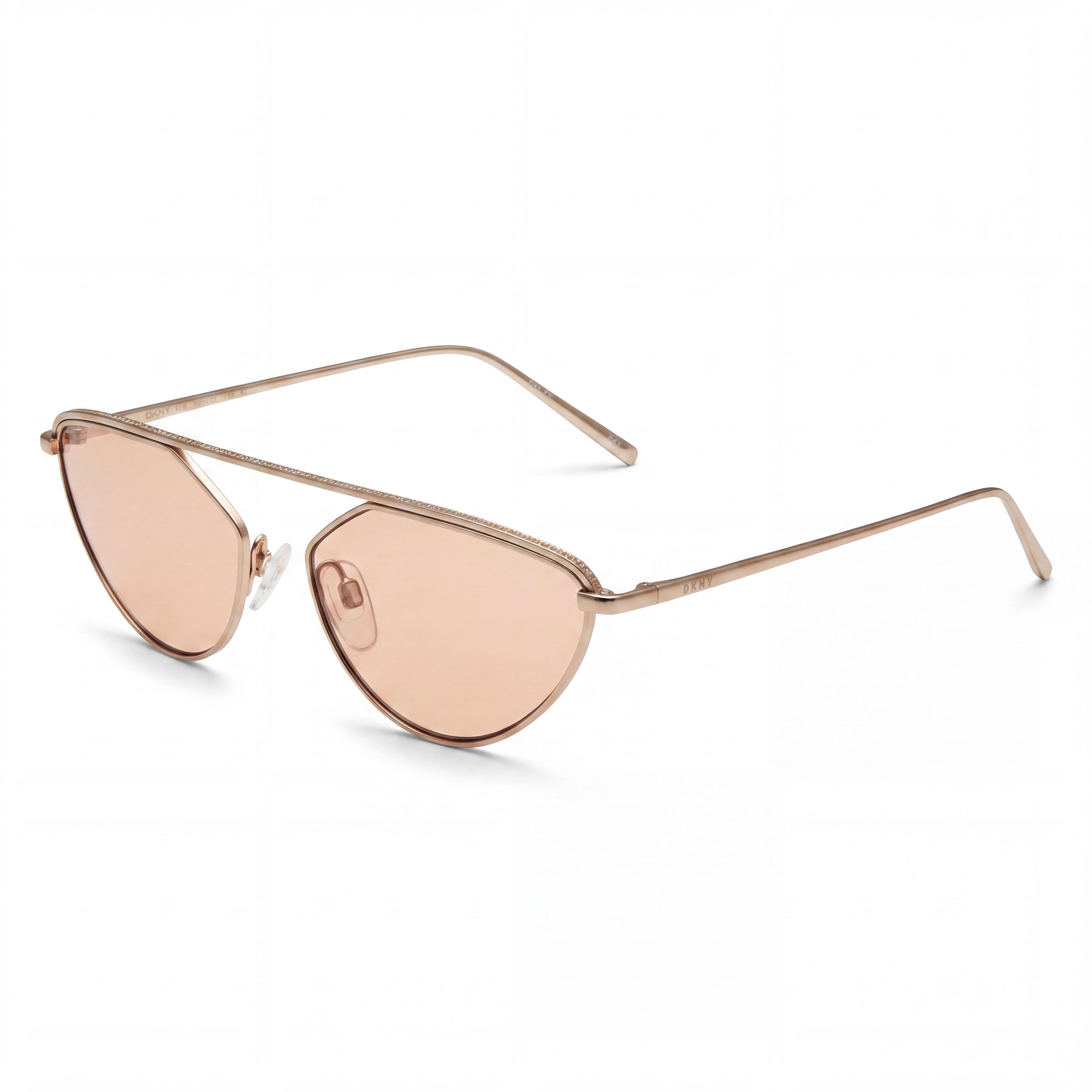 DKNY Classic Women's Rose Gold Metal Frame Blush Lenses 100% UV Protection Sunglasses 55mm, Photo 1