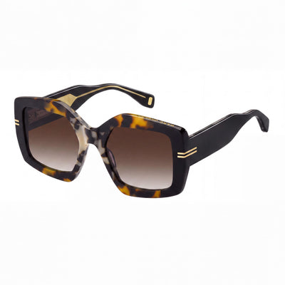 Gafas de sol Marc Jacobs Mj 1109/S para mujer, de plástico ligero, montura marrón havana, lentes marrón degradado con protección UV, 53 mm