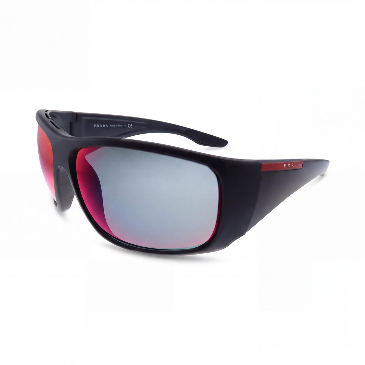 Gafas de sol Prada Ps04vs 1bo9q1 66 unisex con montura de plástico negro brillante denim, lentes gris oscuro con espejo azul, no polarizadas y con protección UV, 66 mm, Photo 1