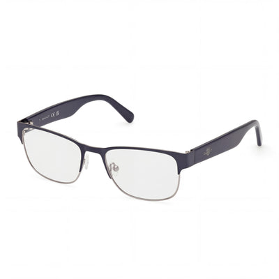 GANT Trendy Unisex Eyeglasses featuring a Shiny Blue Metal Frame with Polycarbonate Lenses, Size 54-18-145