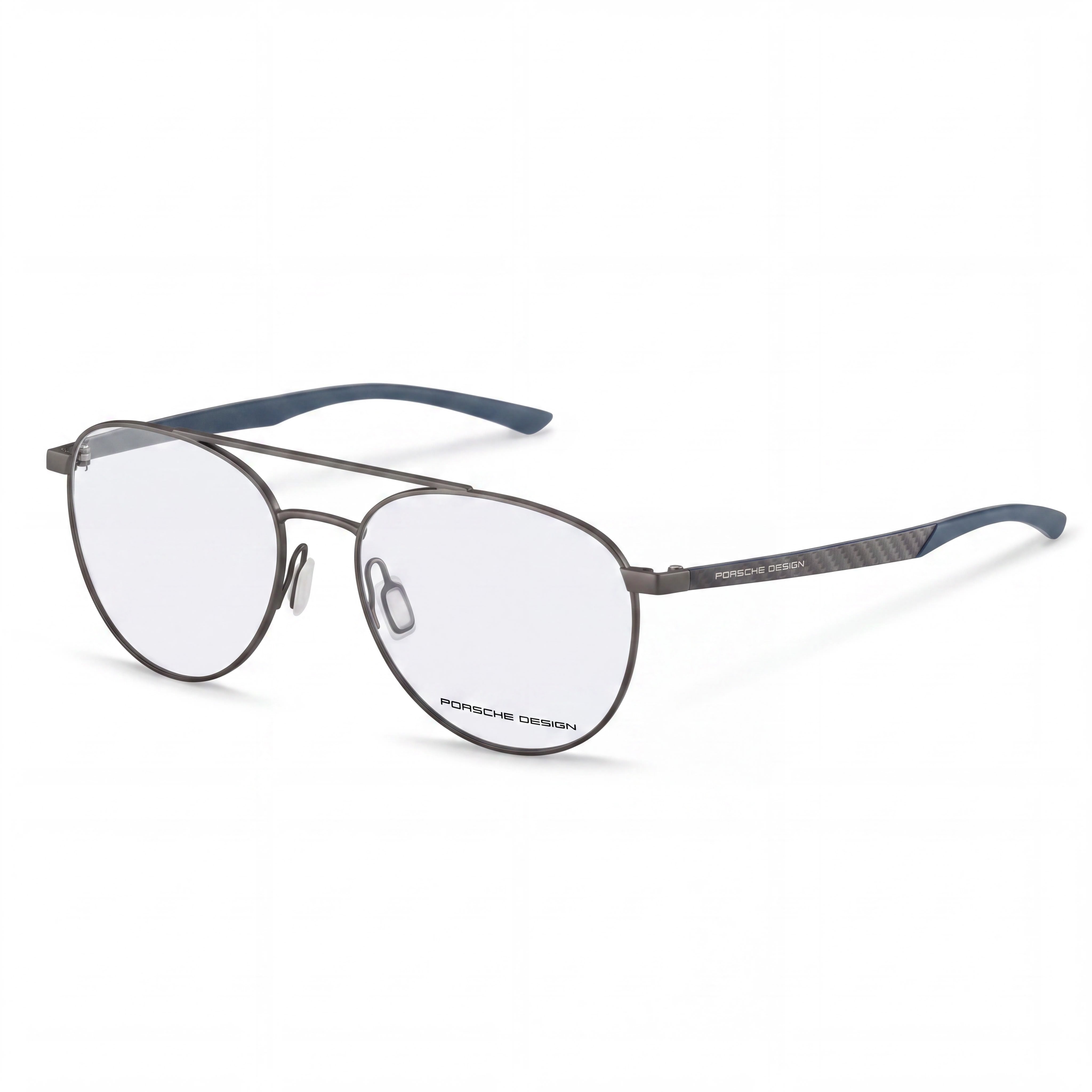 Porsche Design Casual Model Unisex Eyewear featuring Dark Grey Blue Frame, Composite Clear Lenses, Size 52-17-140, Photo 1