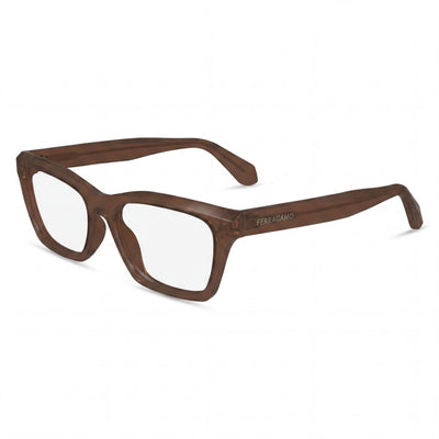 Salvatore Ferragamo SF2986 - Montura de acetato marrón transparente para hombre (53 mm)