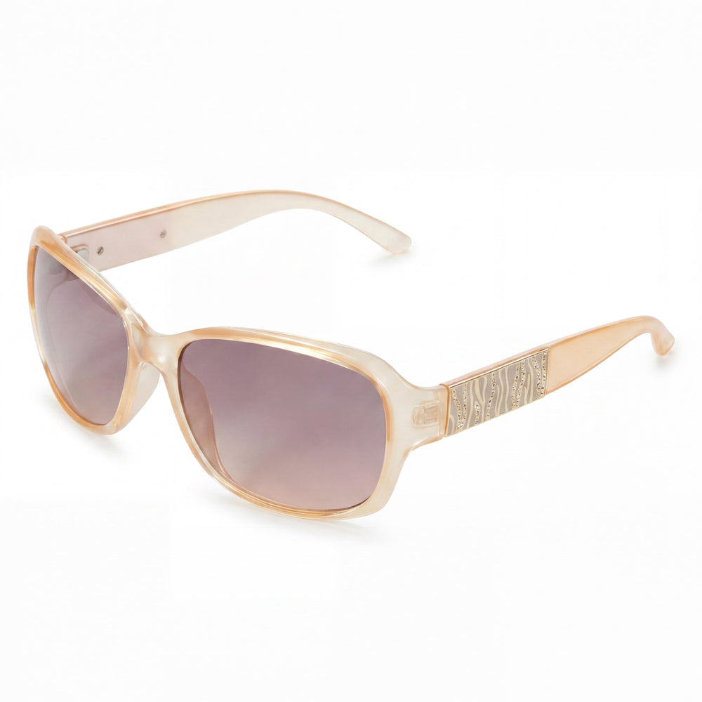 GUESS GF0395 Women's Beige Gradient Smoke Plastic Frame UV Protected Sunglasses, 60mm