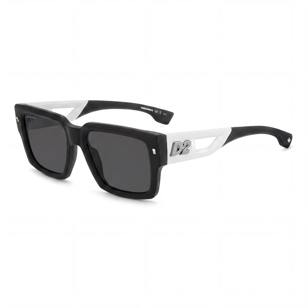 DSQUARED2 Gafas de hombre casual con montura de poliamida negra mate y lentes de policarbonato 53-19-145mm