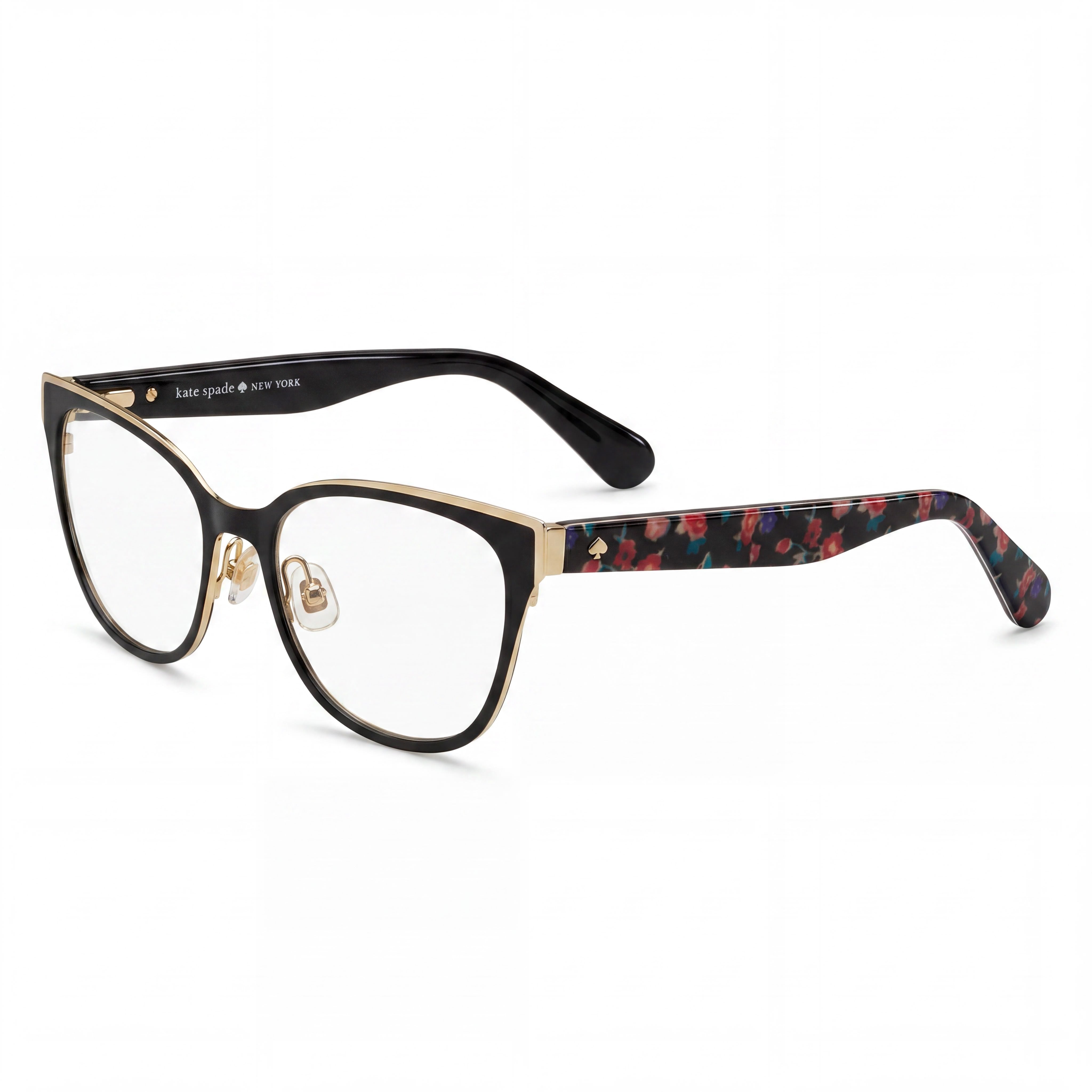 Kate Spade New York Vandra Gafas graduadas de metal negro con montura completa de ojo de gato para mujer 52-16-140, Photo 1