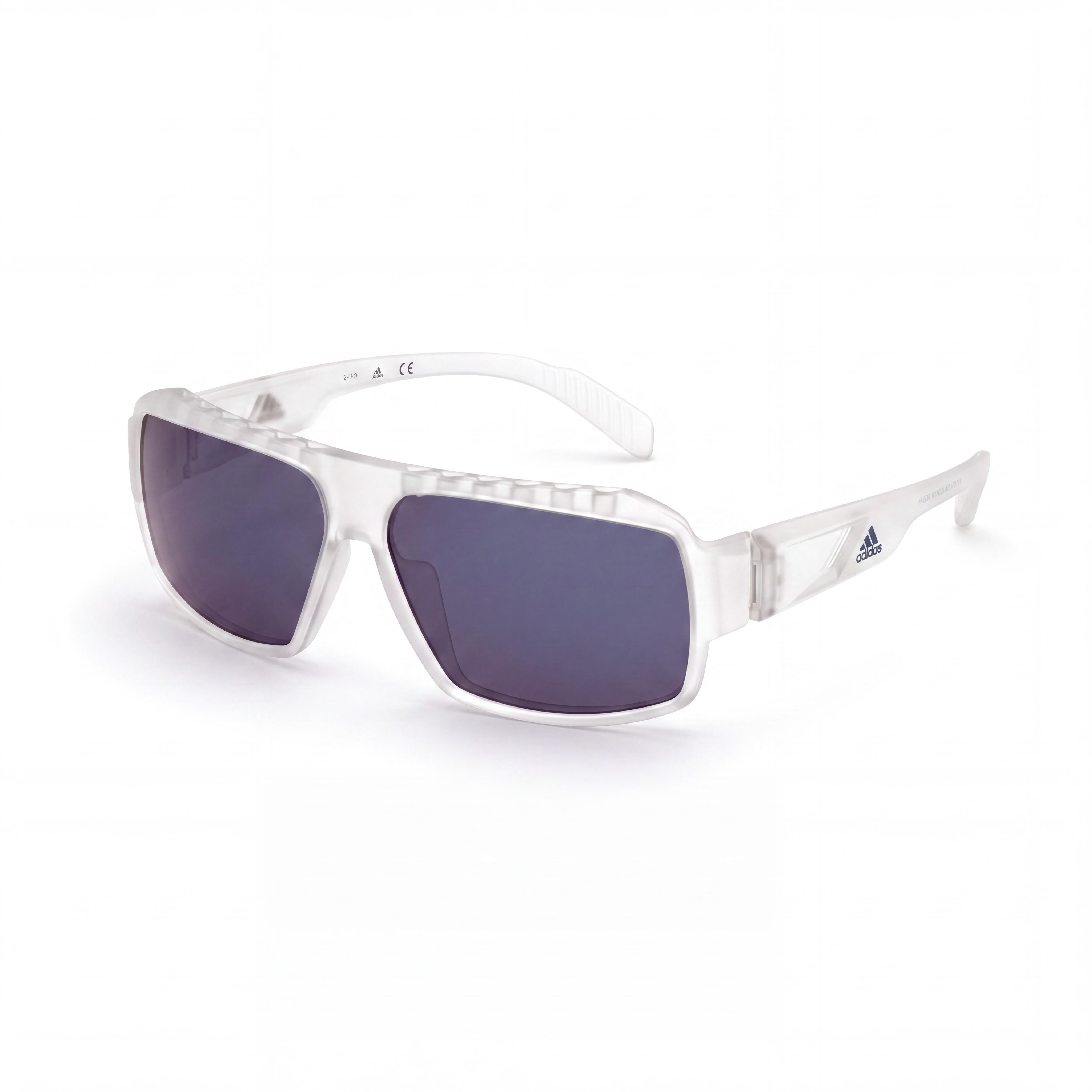 adidas Contemporary Unisex Pilot Style Crystal Plastic Frame Blue Mirror Non-Polarized Sunglasses 62mm, Photo 1