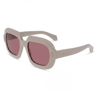 Gafas de sol modernas de acetato beige Ferragamo para hombre con lentes de policarbonato UV 400, tamaño 54-20