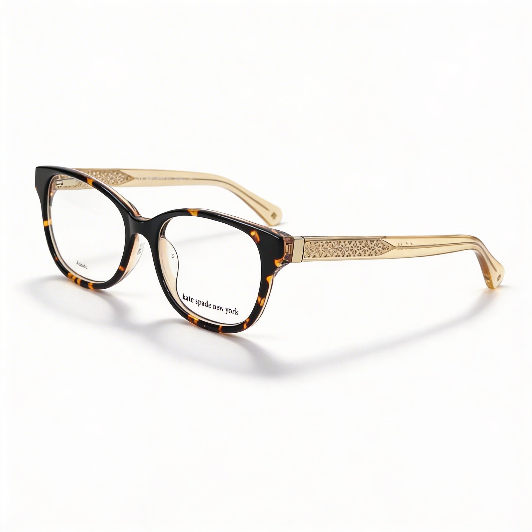 kate spade new york Gafas modernas para mujer Acetato Habana Oscuro Marco completo Rectangular 50mm, Photo 1