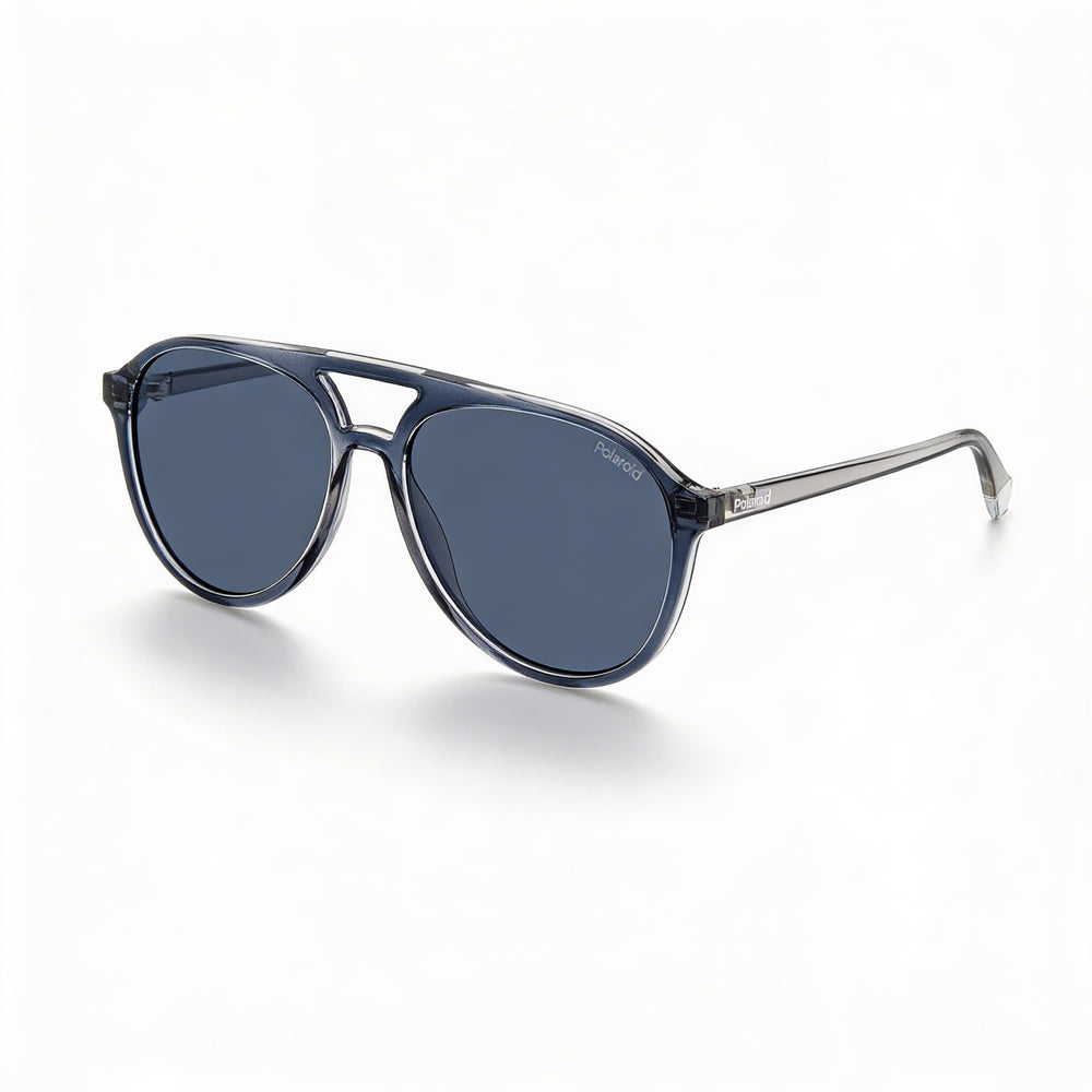 Polaroid Casual Women's Polycarbonate Grey Blue Frame Blue Lens Polarized 100% UV Pilot Sunglasses 56mm