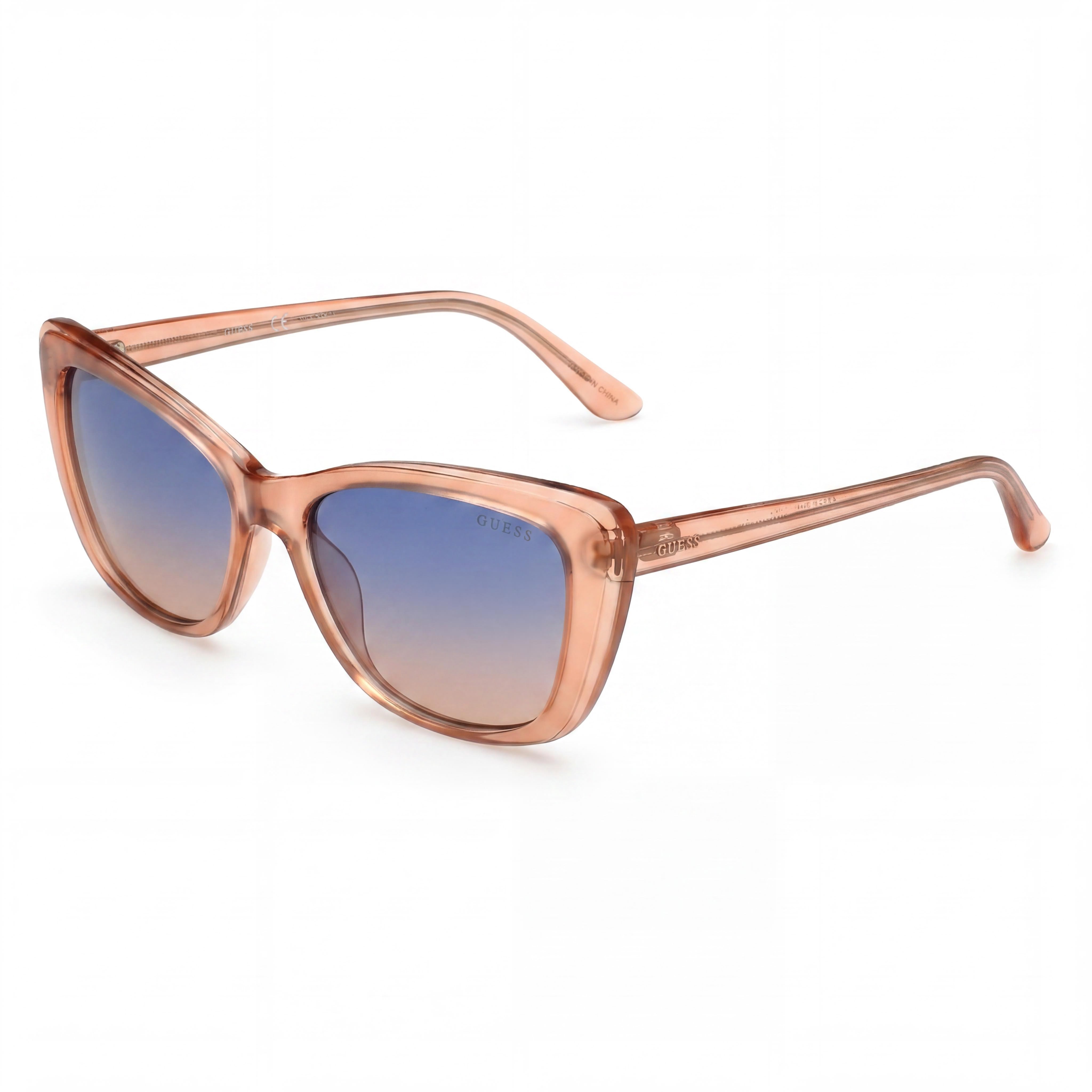Gafas de sol Guess GU7774 para mujer, de plástico, con montura ojo de gato, color rosa y azul degradado, con lentes azules degradados y protección UV 100 % (55 mm), Photo 1