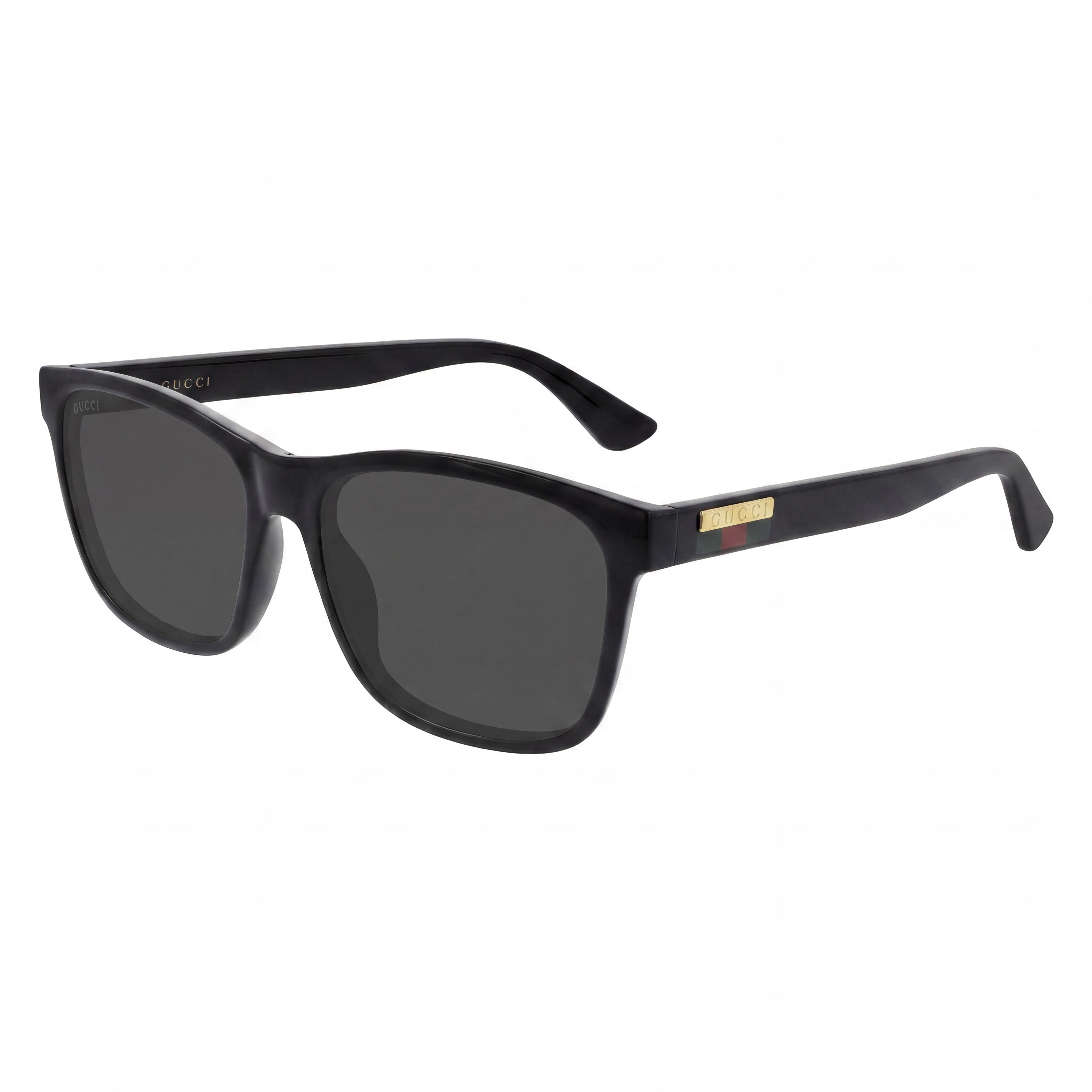 Gafas de Sol Gucci para Hombre con Logo, Montura de Plástico Inyectado Negro, Cristales Negros, Protección UV 57-17, Photo 1