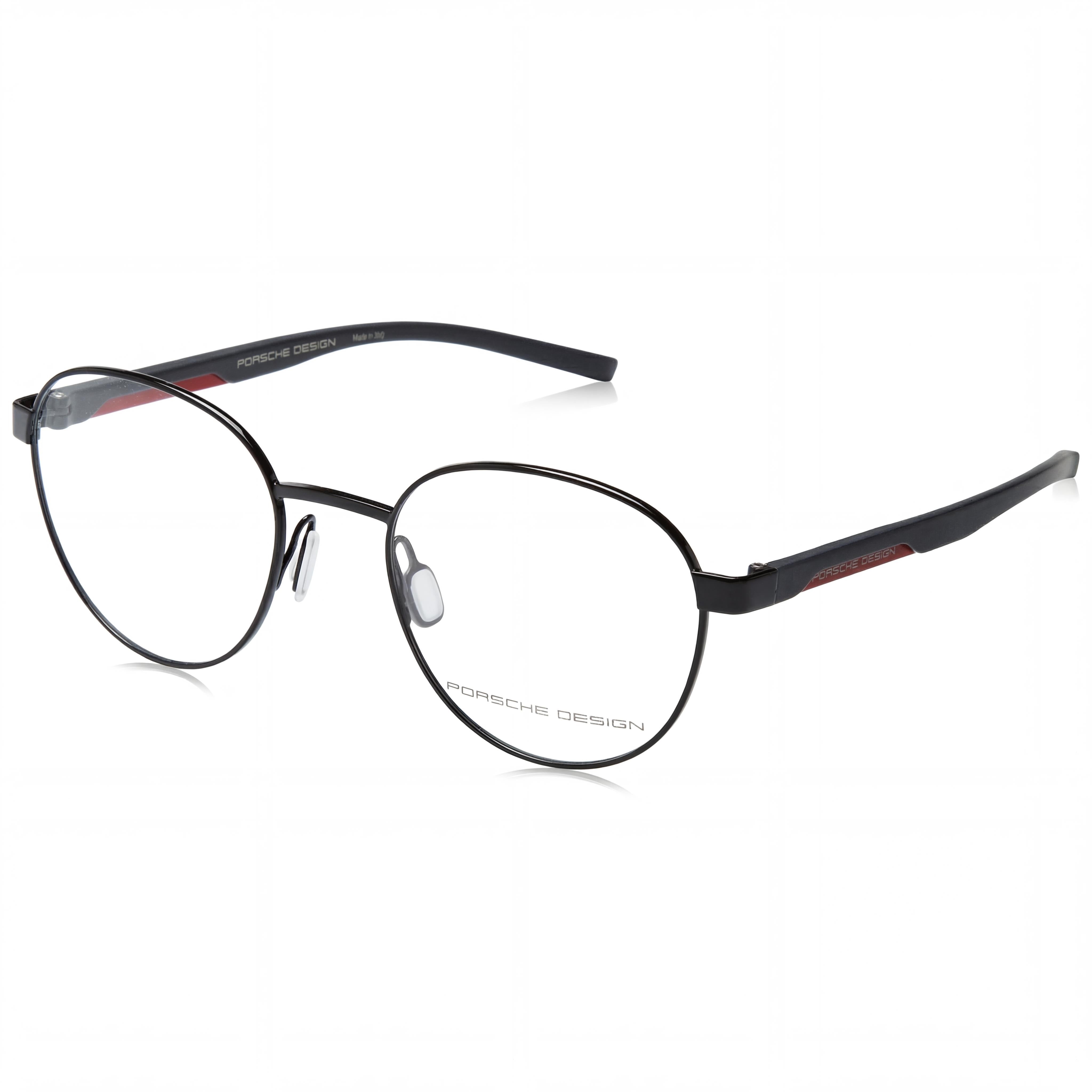 Porsche Design P8746 Men's Casual Metal Frame Sunglasses in Black, Grey, Red with Transparent Lenses 51mm, Photo 1