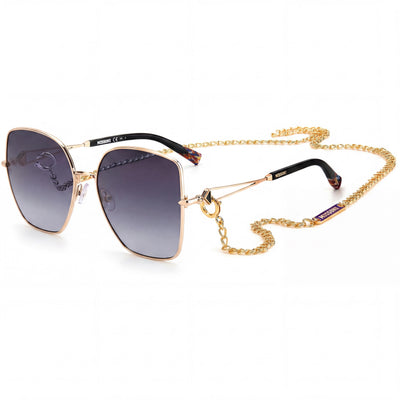 Missoni Modern Women's Gold Dark Grey Alloy Steel Frame Sunglasses with Polycarbonate UV Protection Lenses 59mm
