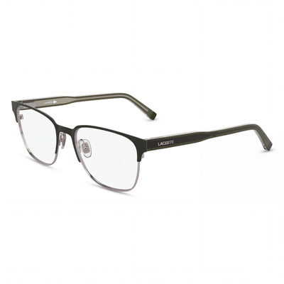 Lacoste Casual Men's Matte Khaki Plastic Transparent Lens Eyeglasses 53-18-145