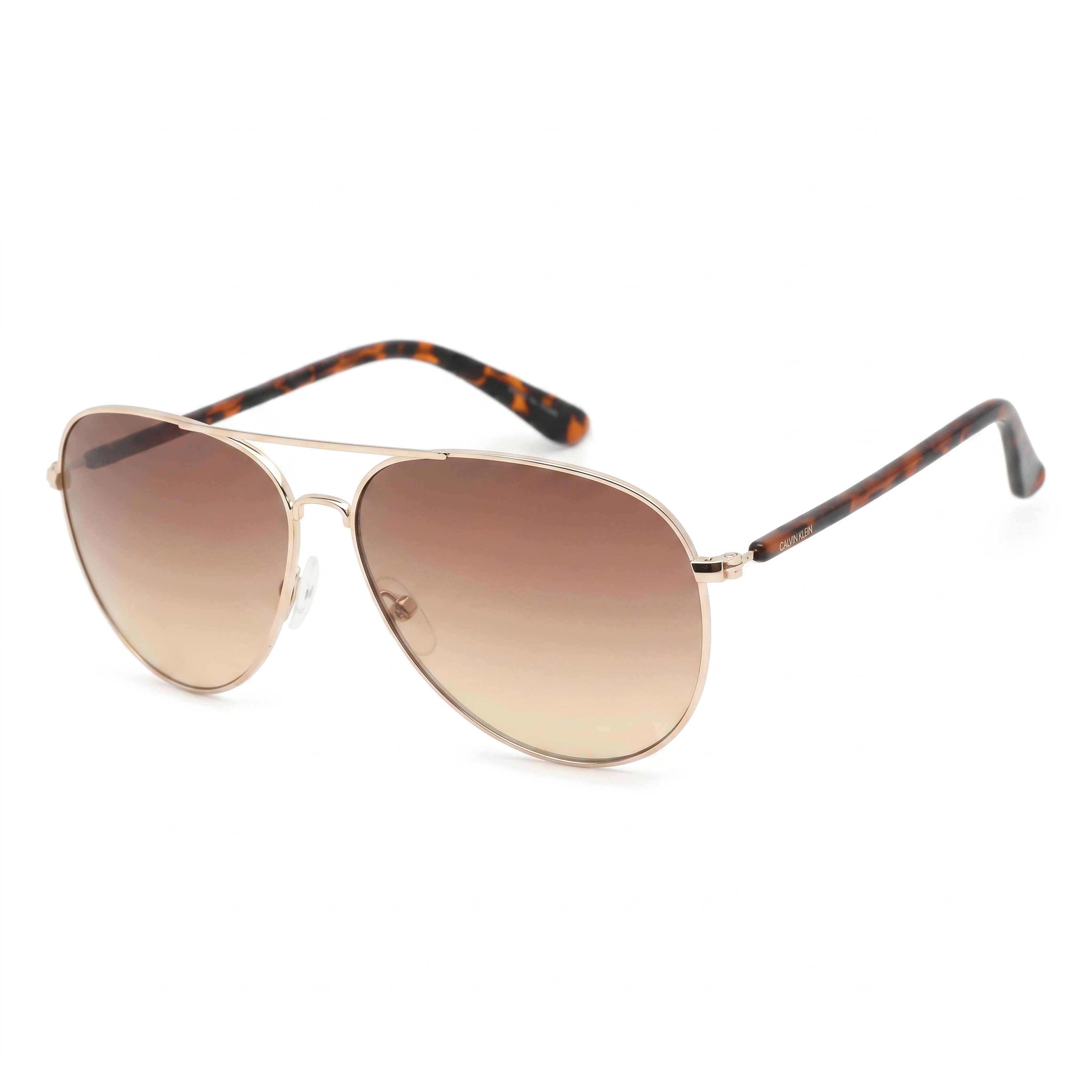 Gafas de sol unisex Calvin Klein Ck19314s de policarbonato con montura dorada y marrón degradado y lentes marrones degradadas de 60 mm, Photo 1