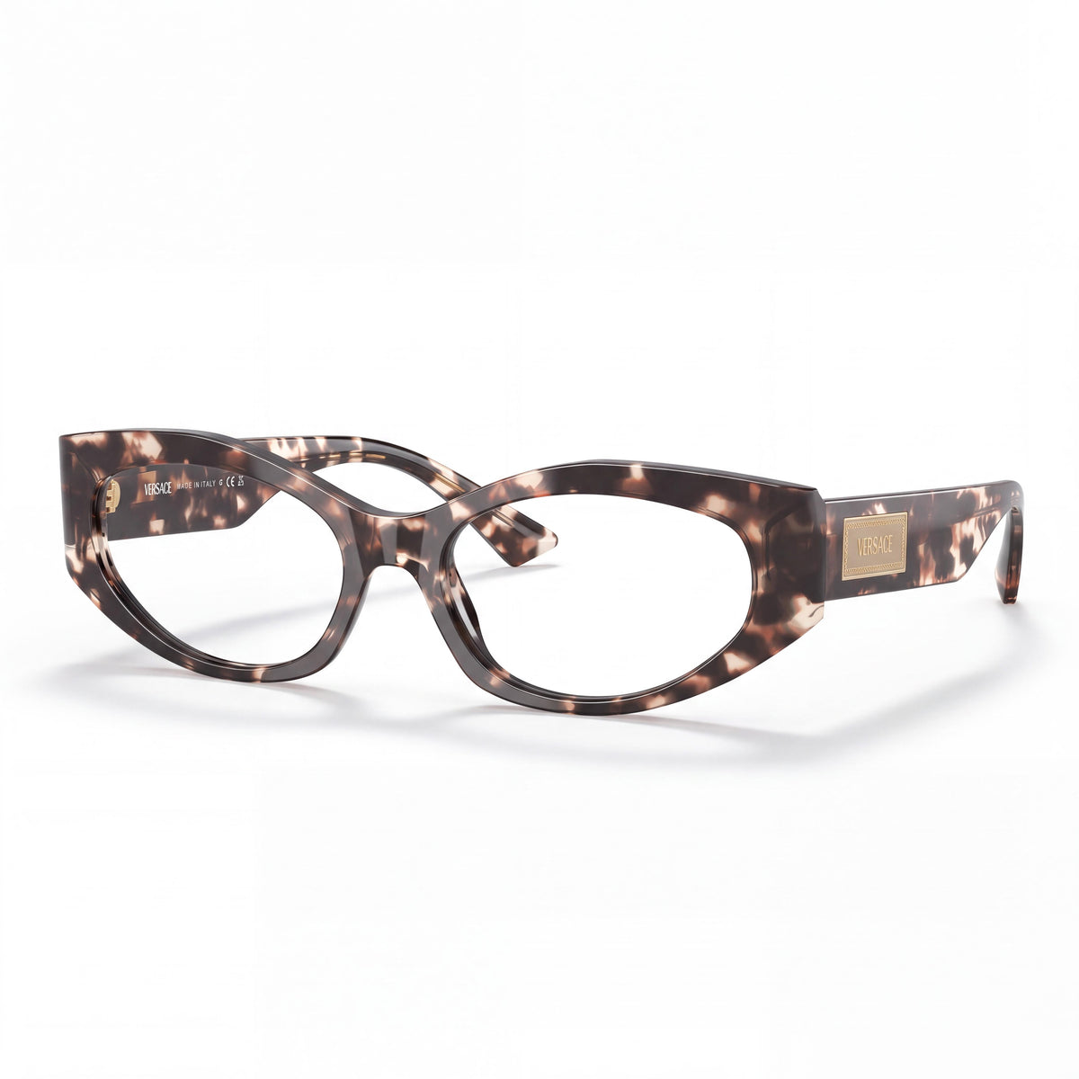 Monturas de gafas graduadas para mujer Versace 0VE3369 confeccionadas en acetato gris habana, ancho de lente de 51 mm, Photo 1
