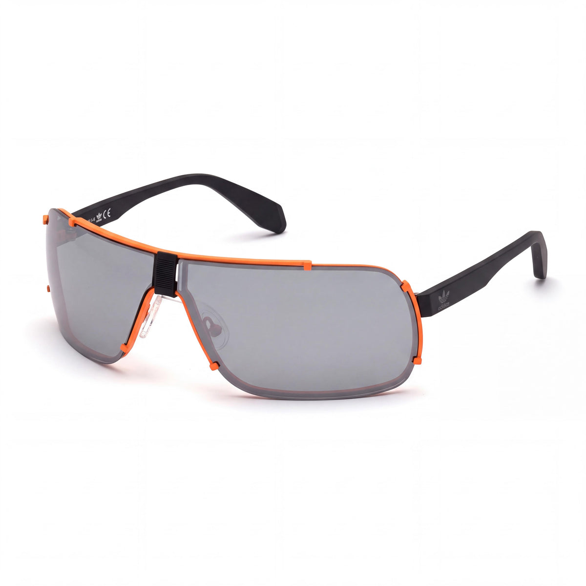 adidas Originals contemporáneo Lentes de Espejo Grises con Marco de Metal Negro y Naranja de Hombre Protección UV Gafas de Sol 75mm, Photo 1