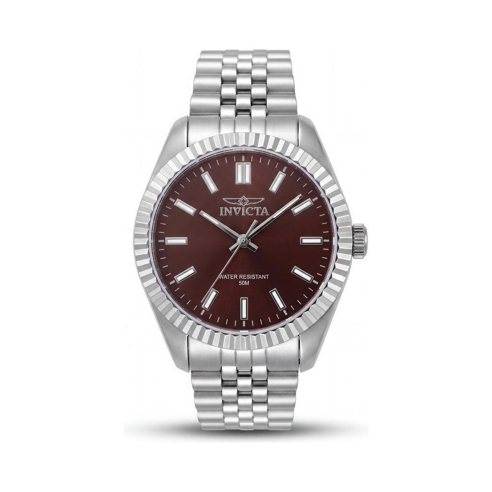Invicta Specialty 47498 Unisex 36mm Silver Stainless Steel Case Brown Dial Quartz Bracelet Watch